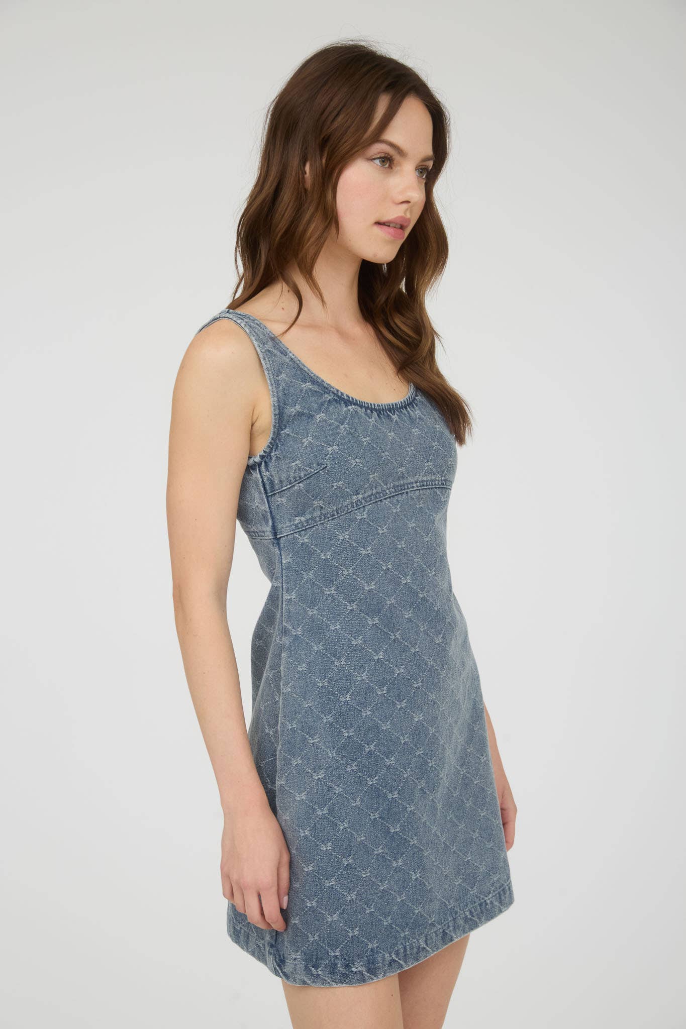 CHARLOTTE BOW DETAIL DENIM MINI