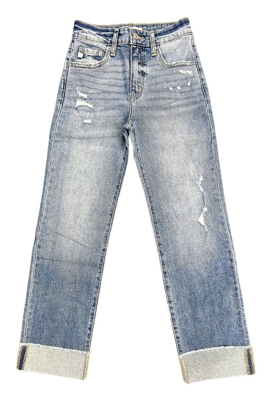 YOUTH HIGH RISE STRAIGHT JEANS