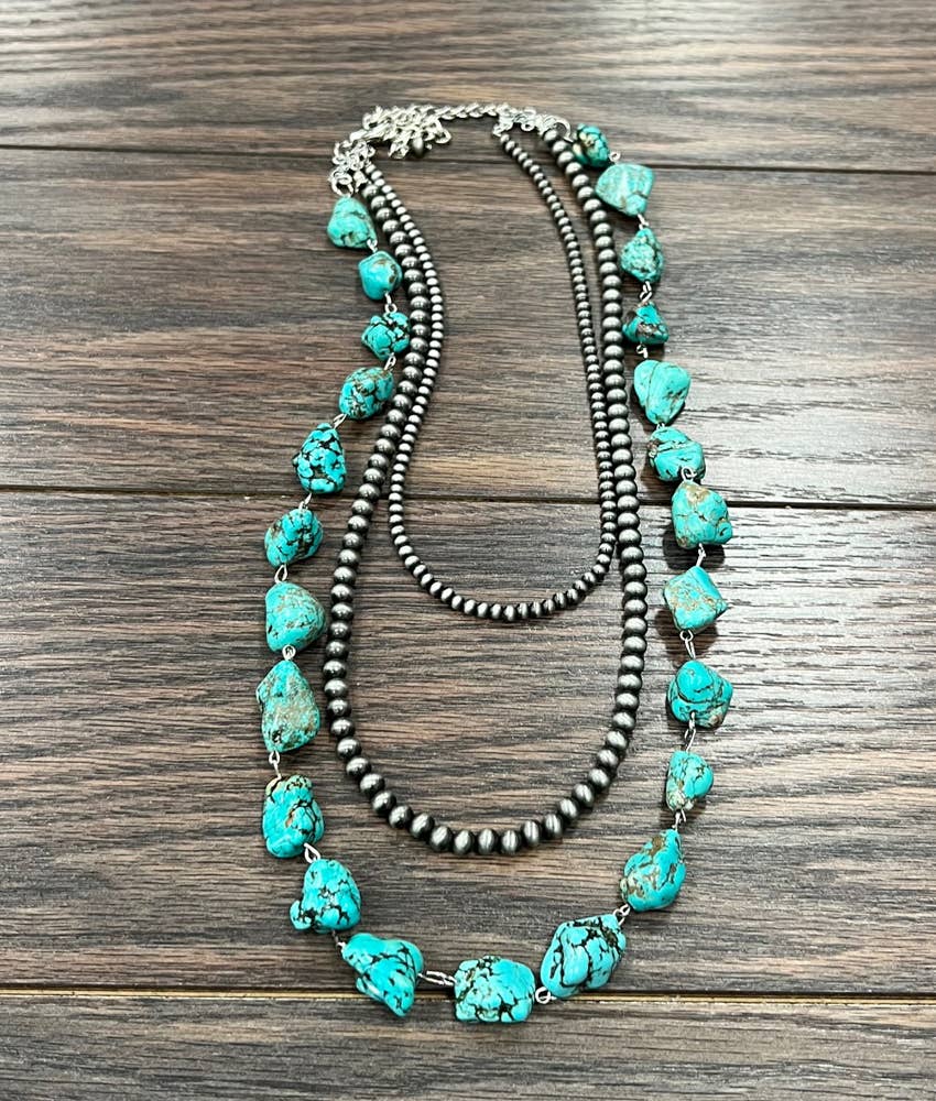 Handmade Navajo Bead Turquoise Necklace