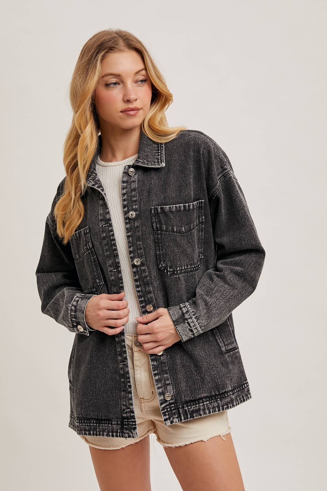 GEMMA BUTTON DOWN DENIM JACKET
