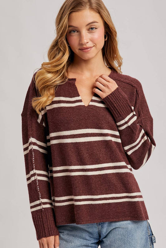 JADE STRIPED KNIT SWEATER