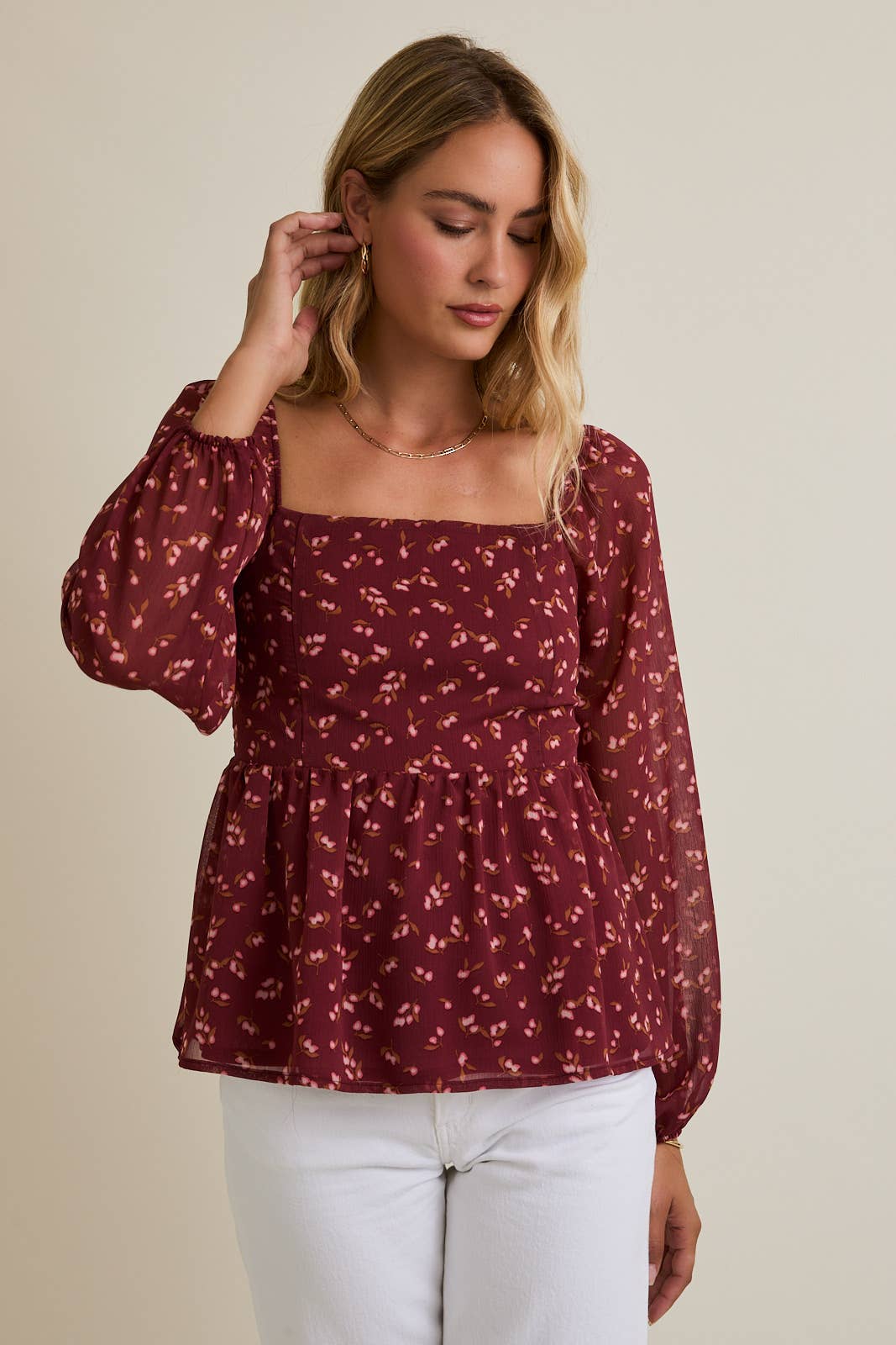 MARISSA SQUARE NECK BLOUSE