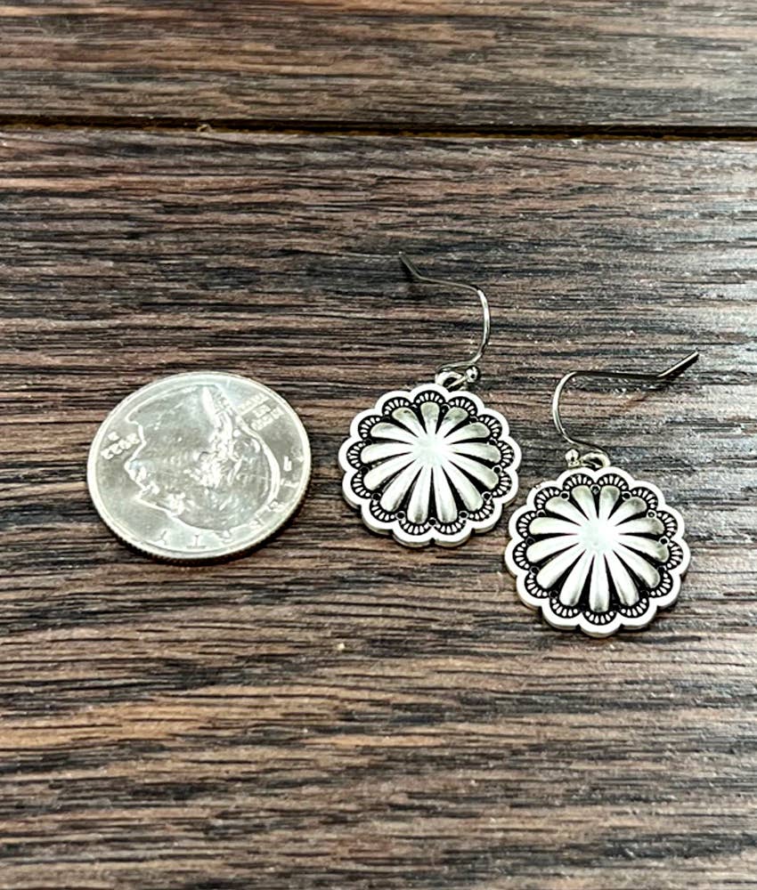 Brass Concho Earrings