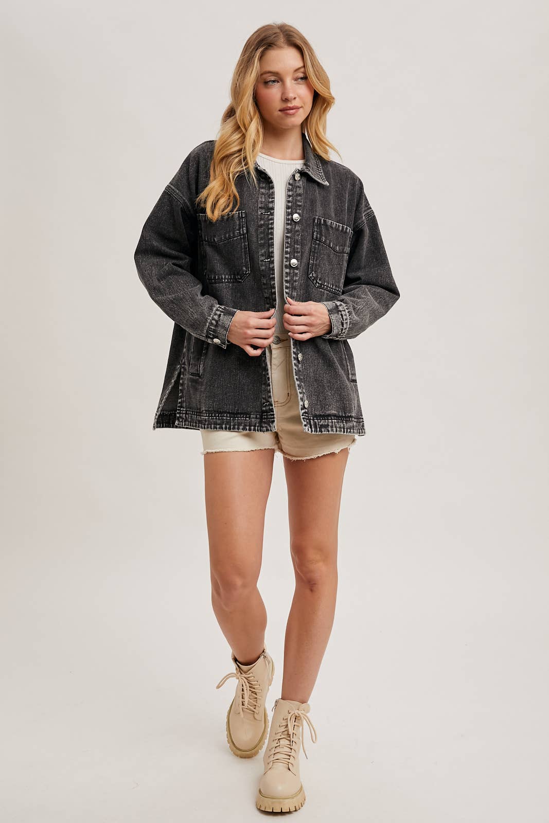 GEMMA BUTTON DOWN DENIM JACKET