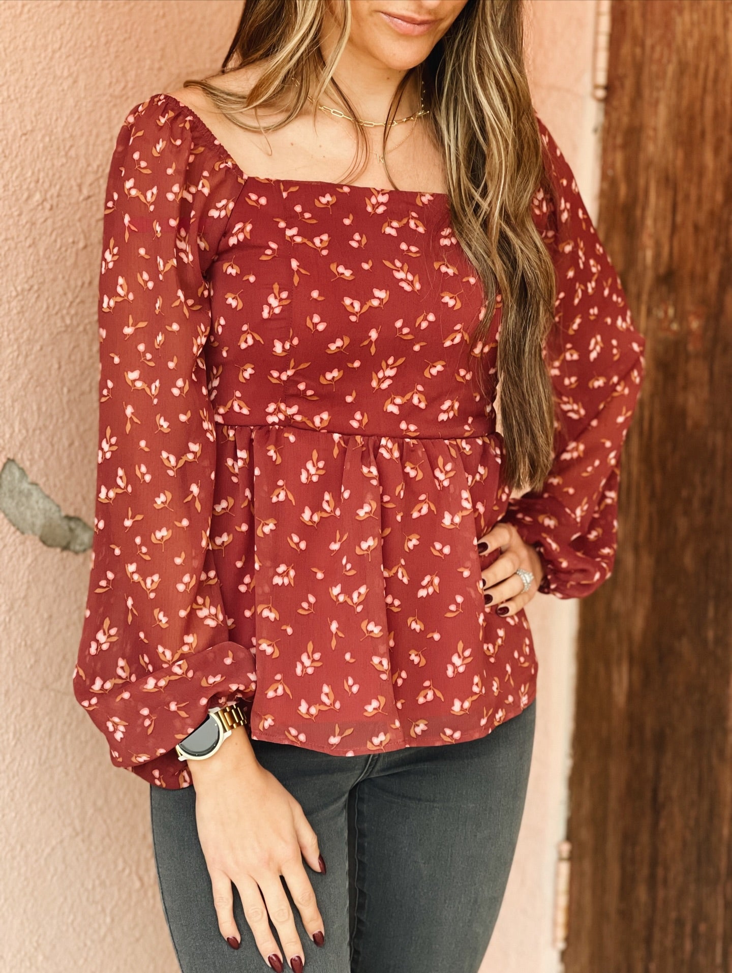MARISSA SQUARE NECK BLOUSE
