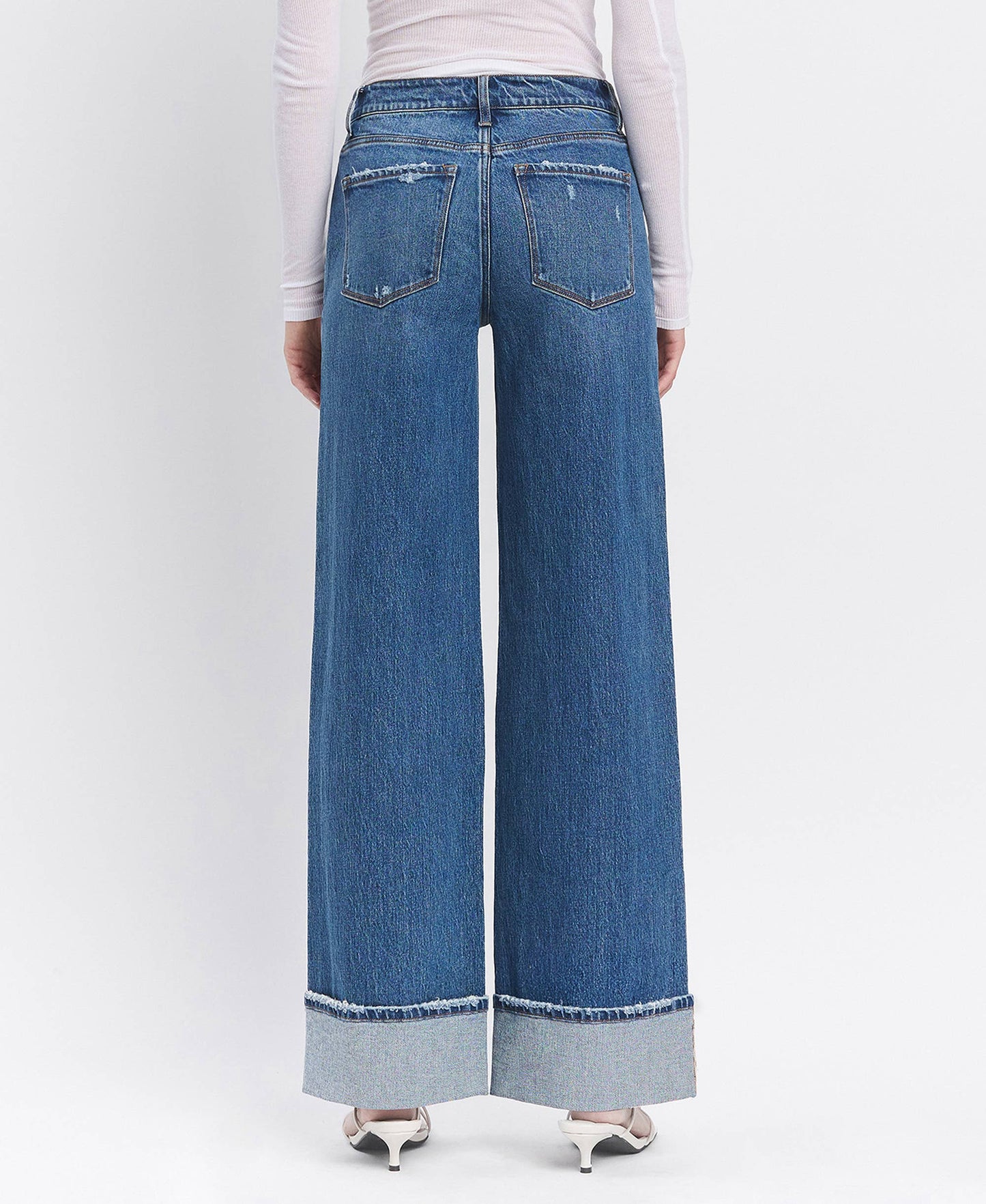 IVA HR CUFFED PANEL WIDE LEG JEANS