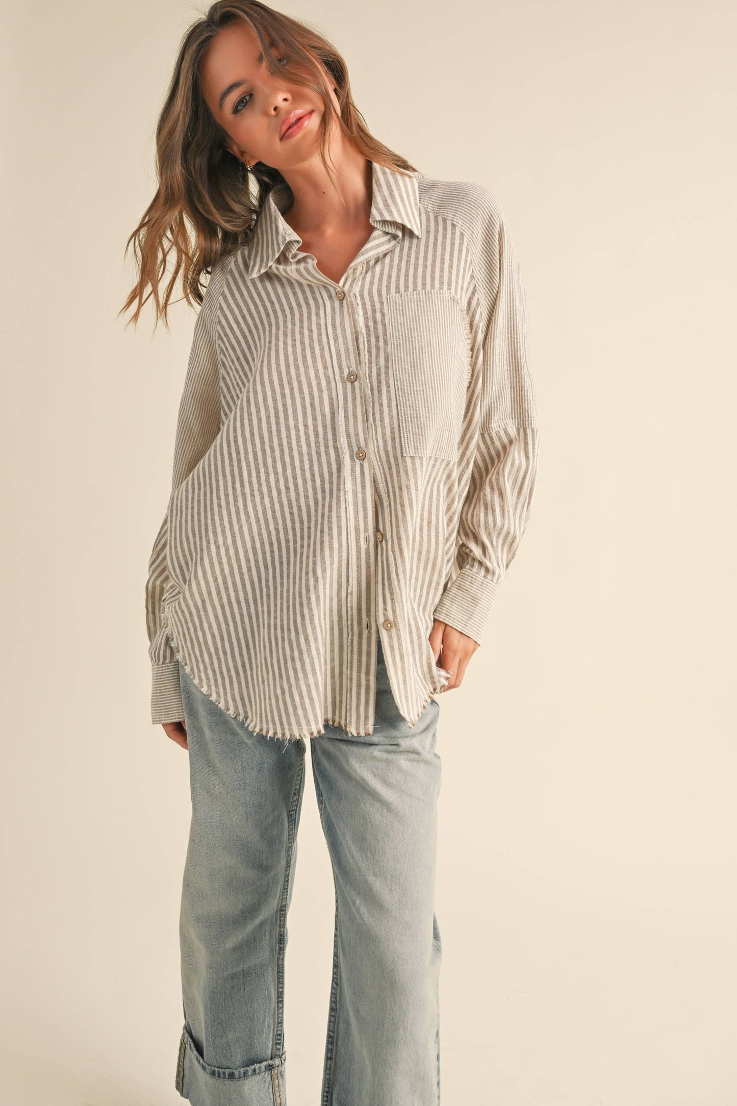 SARA STRIPE BUTTONDOWN SHIRT