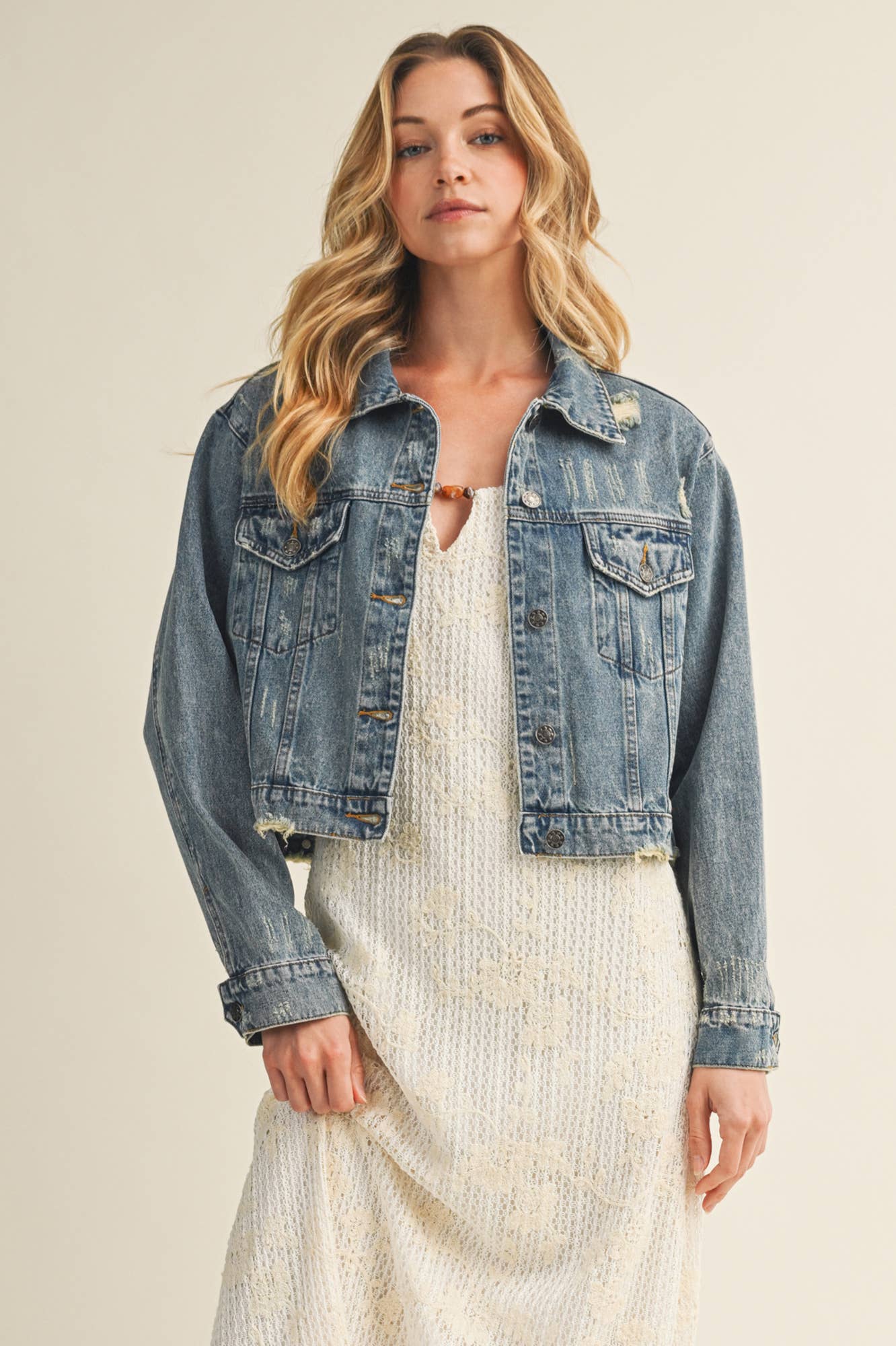 ROSIE DISTRESSED DENIM JACKET