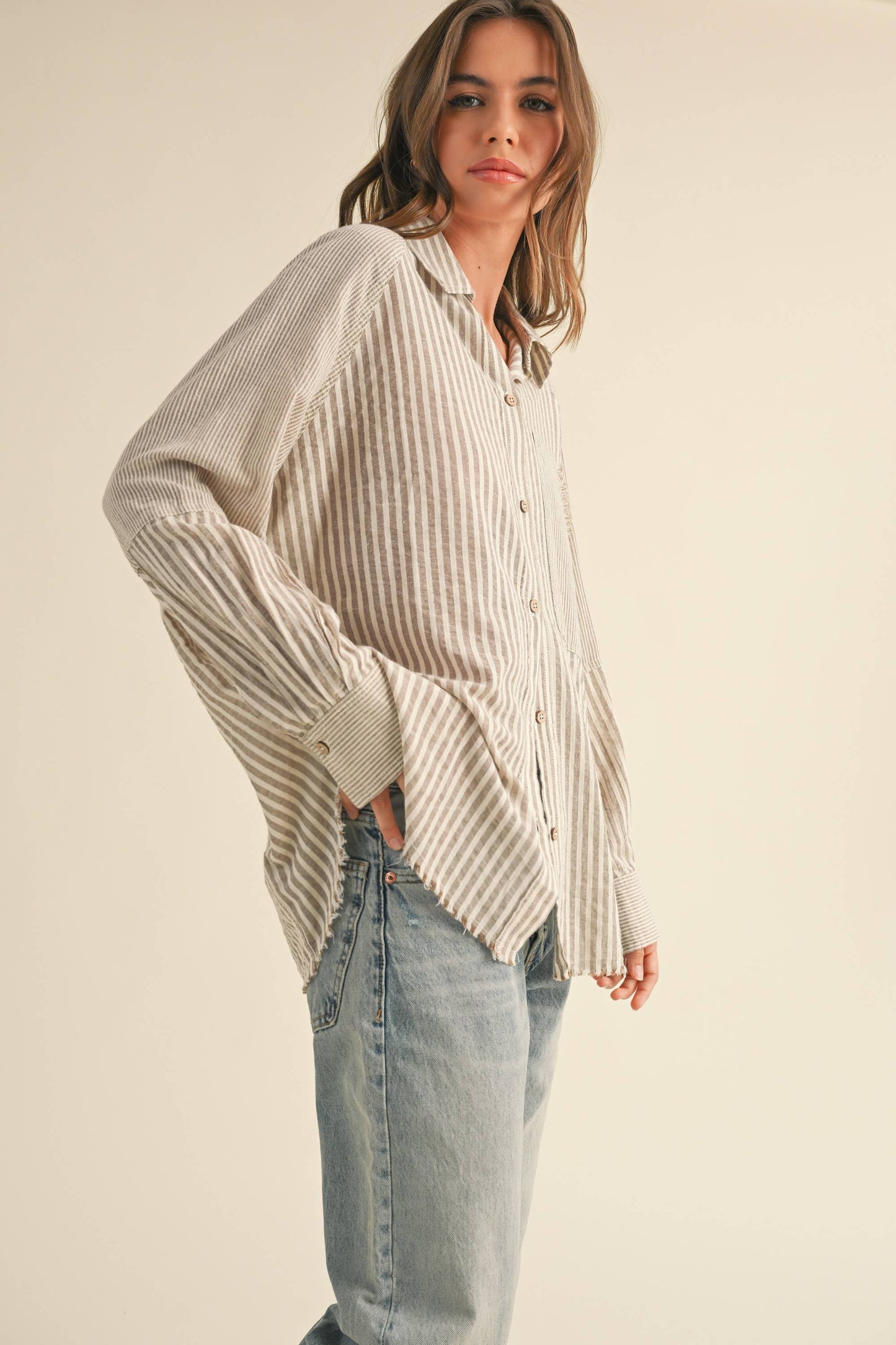 SARA STRIPE BUTTONDOWN SHIRT