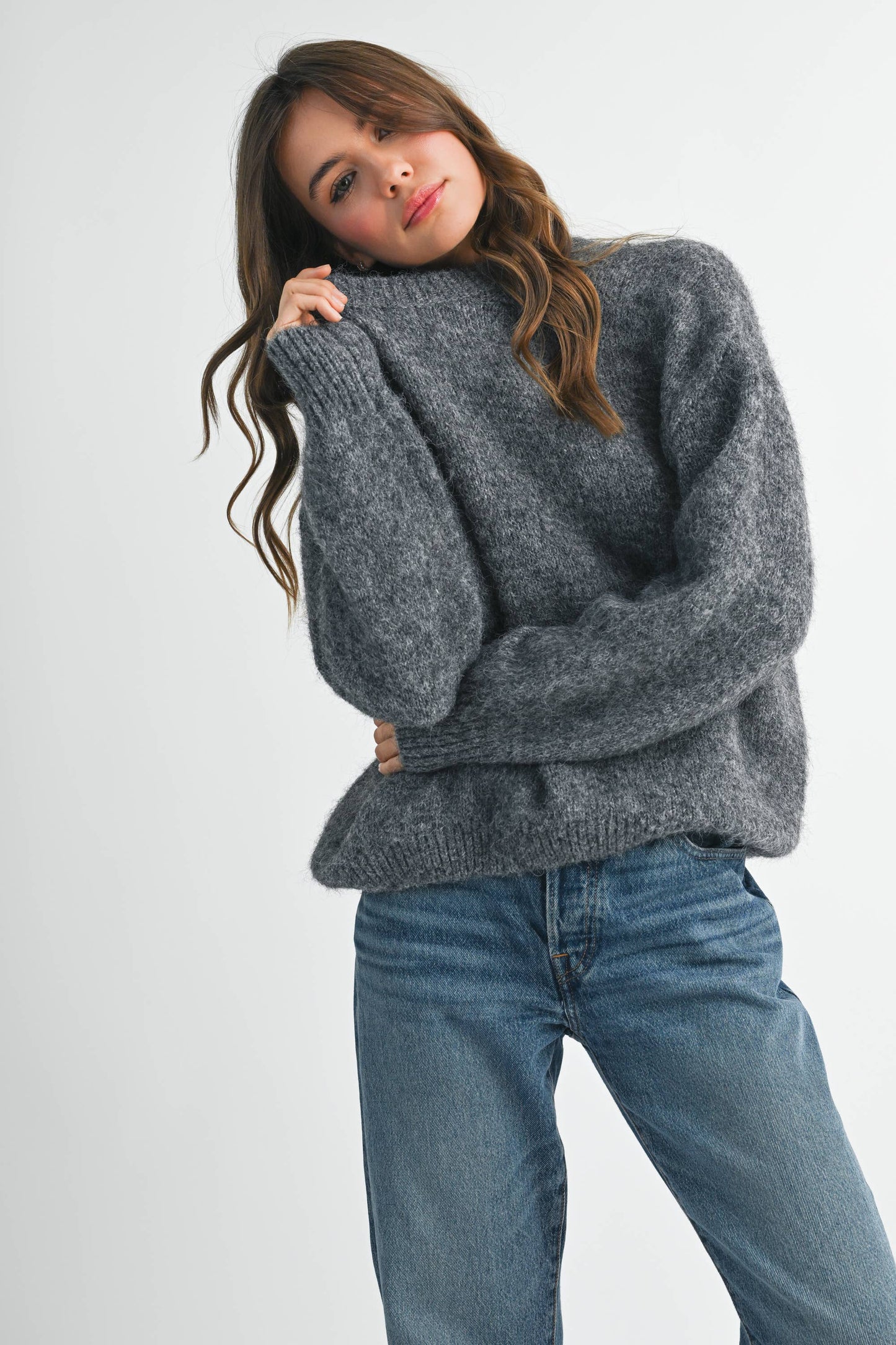 WILLOW GRAY COZY SWEATER