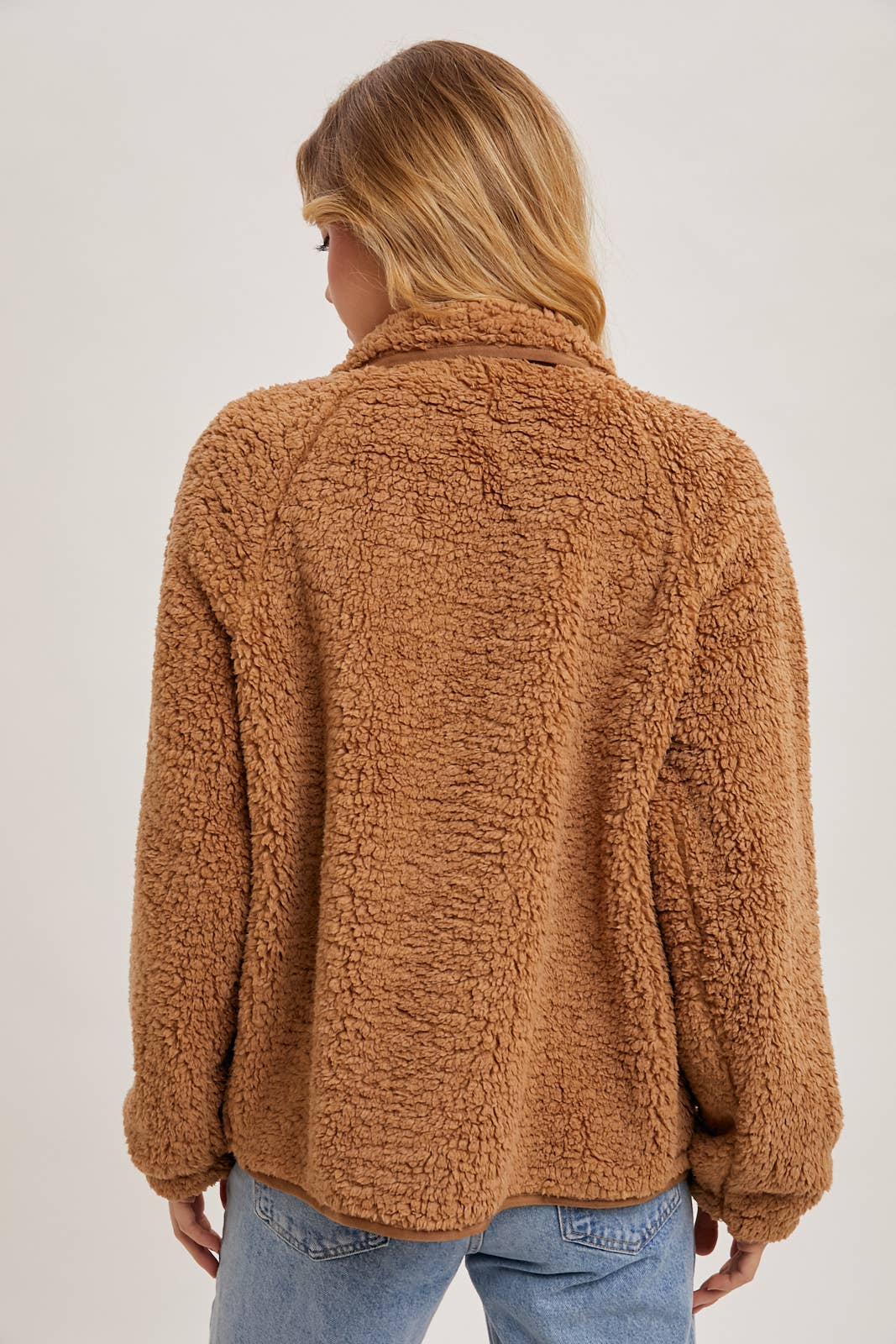BUTTON DOWN FLEECE SHERPA JACKET