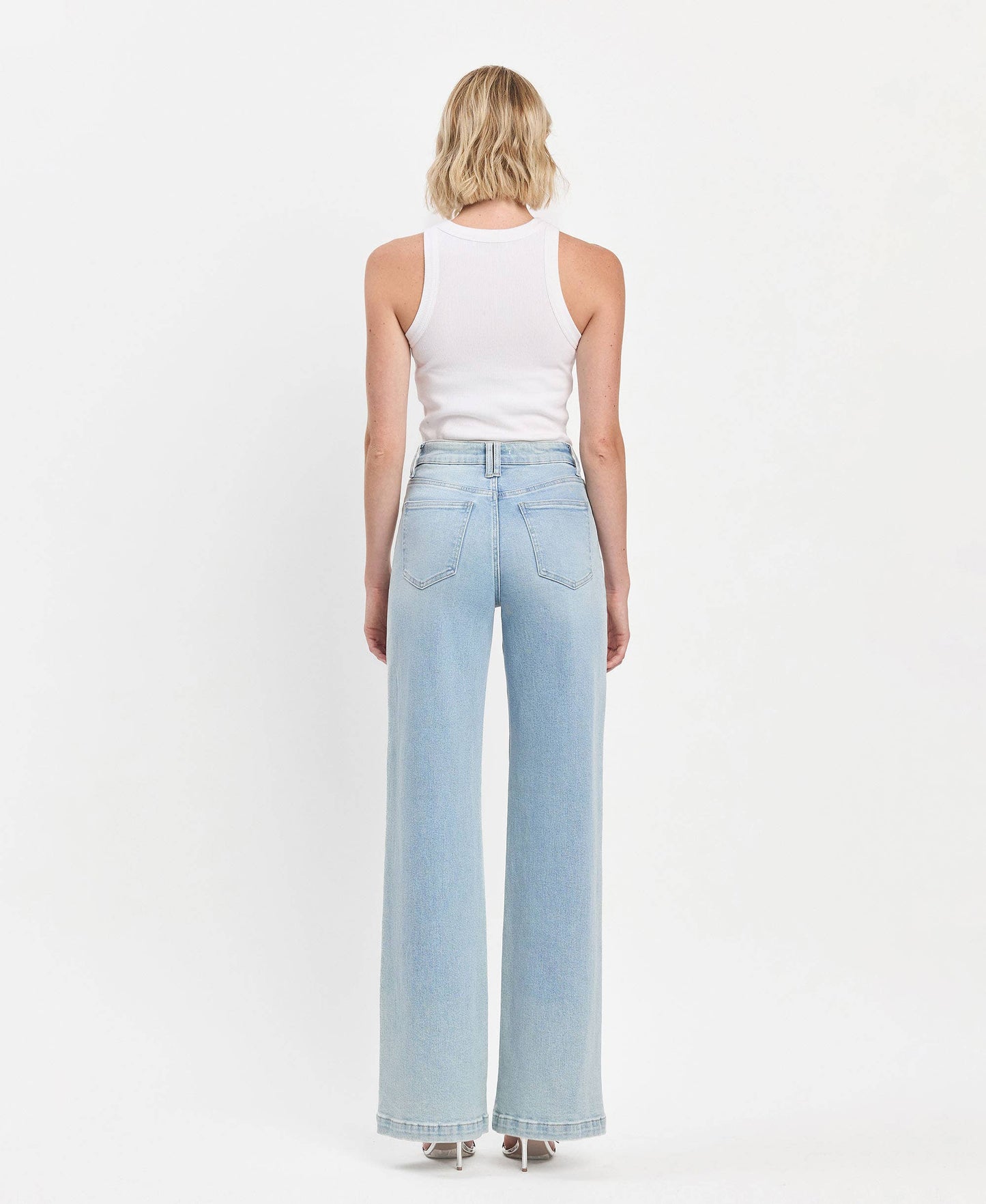 Kacey High Rise Full Length Wide Leg Jeans