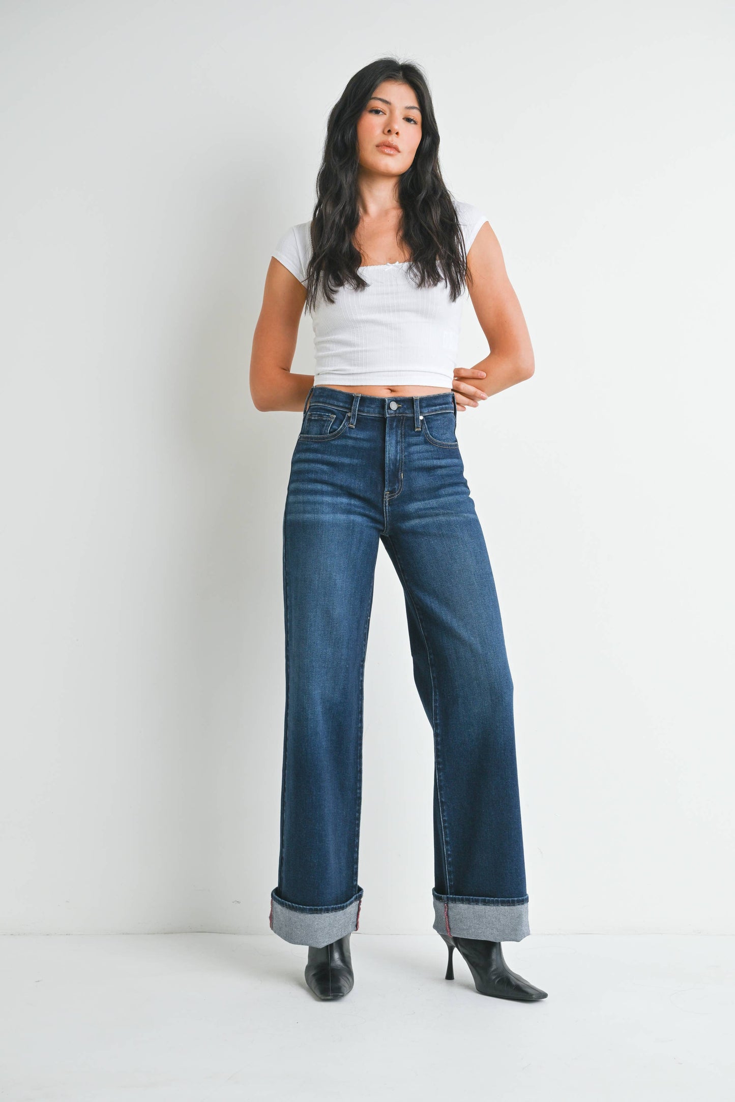 Rosie Cuffed Palazzo Jeans