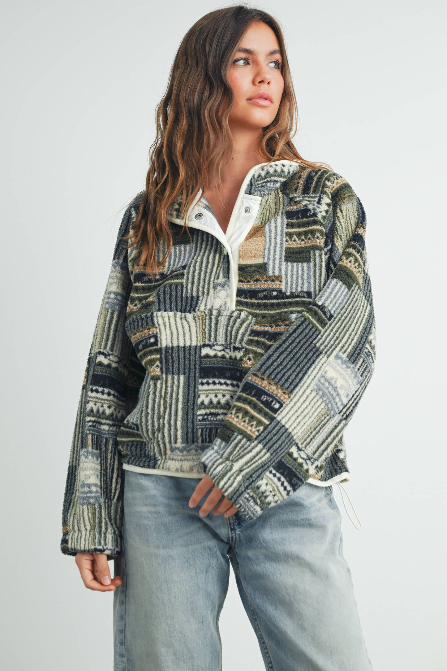 Patchwork Print Sweater