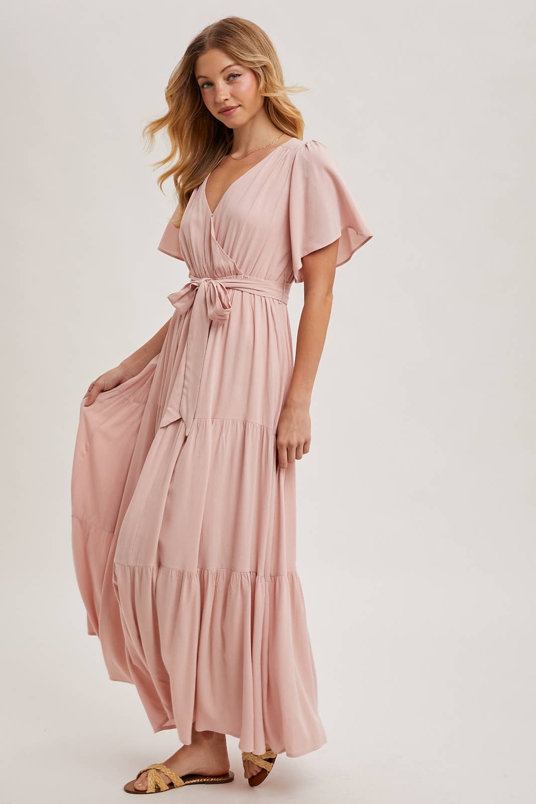 ROSE TIERED WRAP DRESS