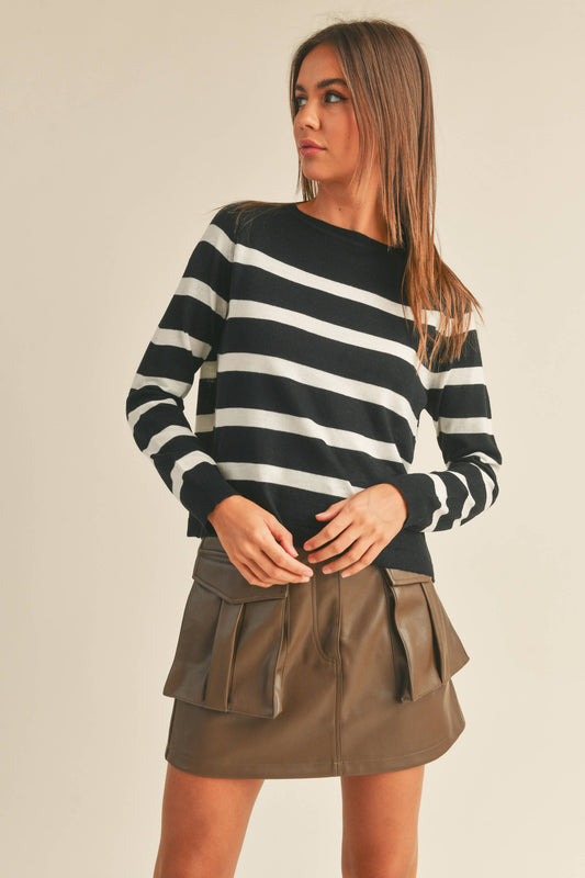 LEX STRIPED SWEATER TOP