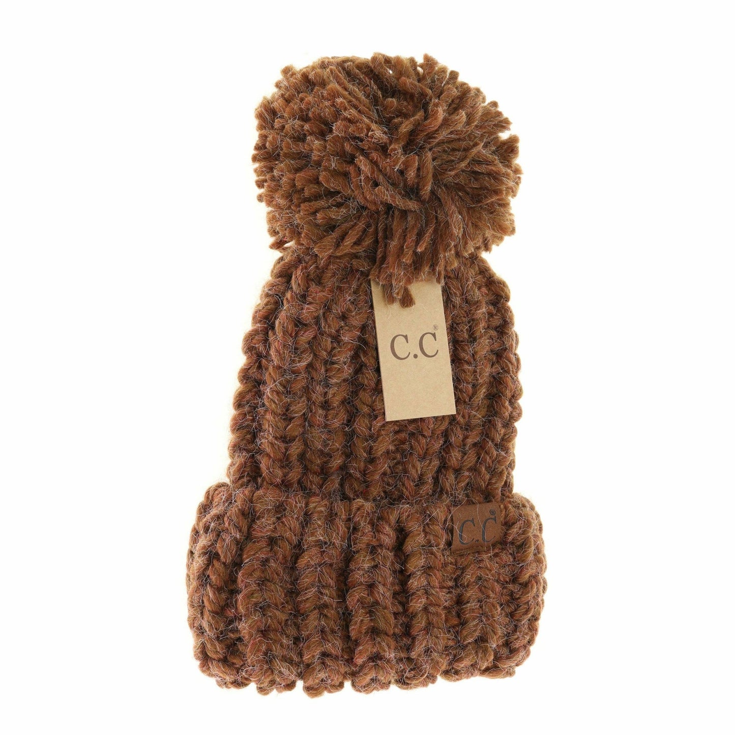 Chunky Knit Yarn Pom C.C Beanie