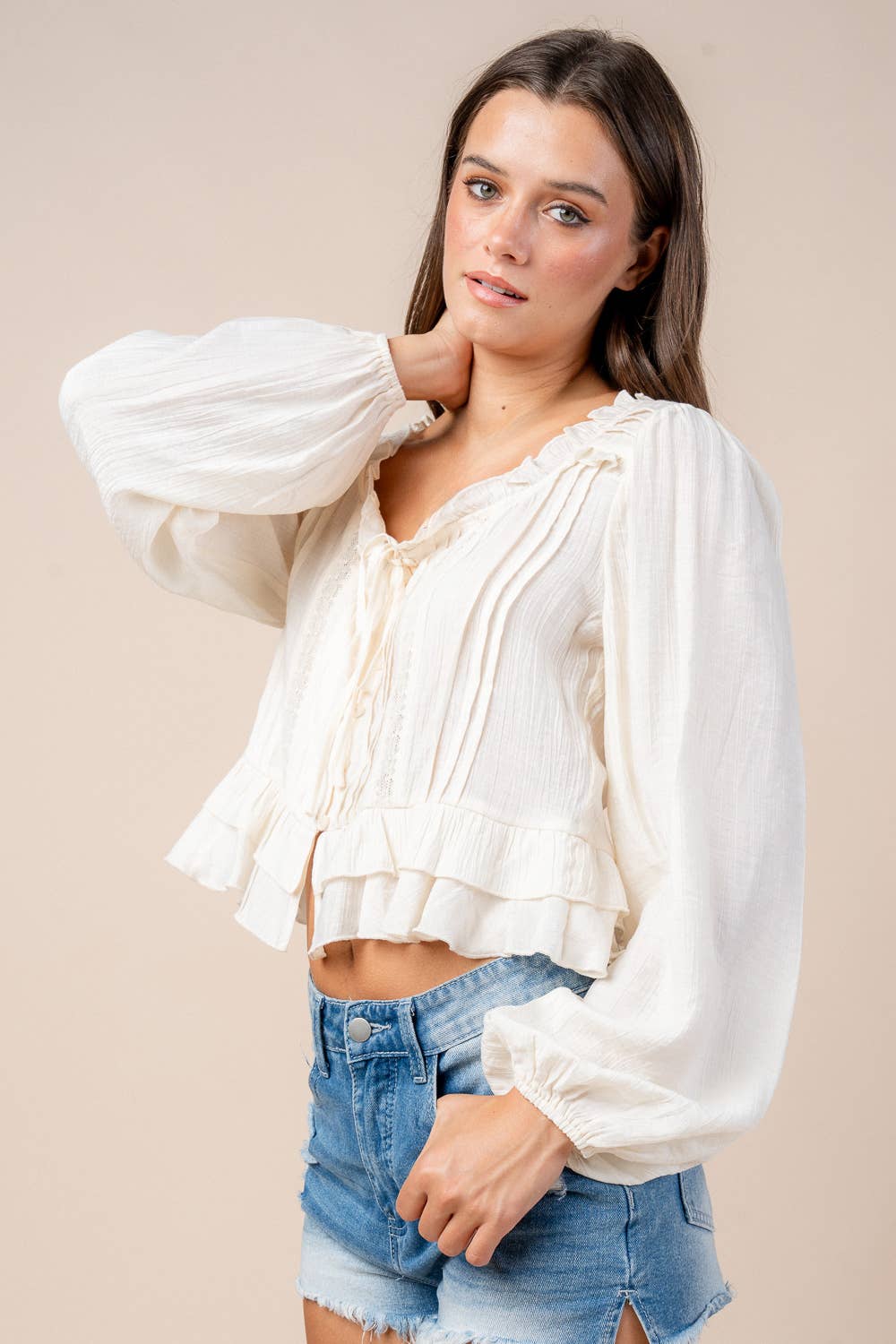 JULIET LACE TRIMMED BLOUSE
