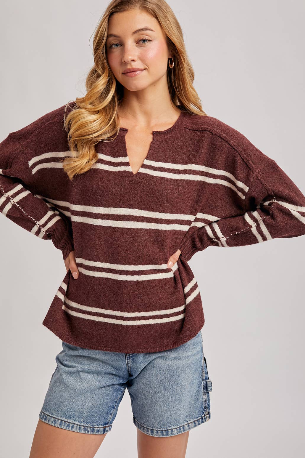JADE STRIPED KNIT SWEATER