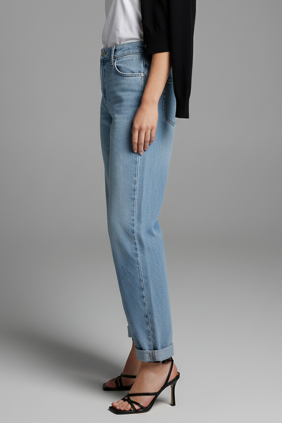 TAPERED MID RISE WIDE BAGGY JEANS