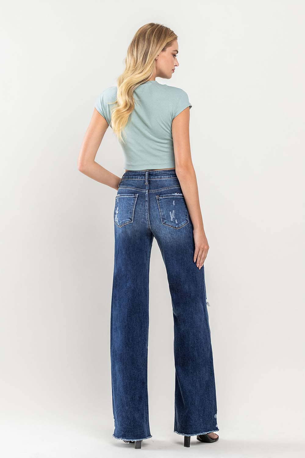 Distressed Wide Leg KanCan Jean