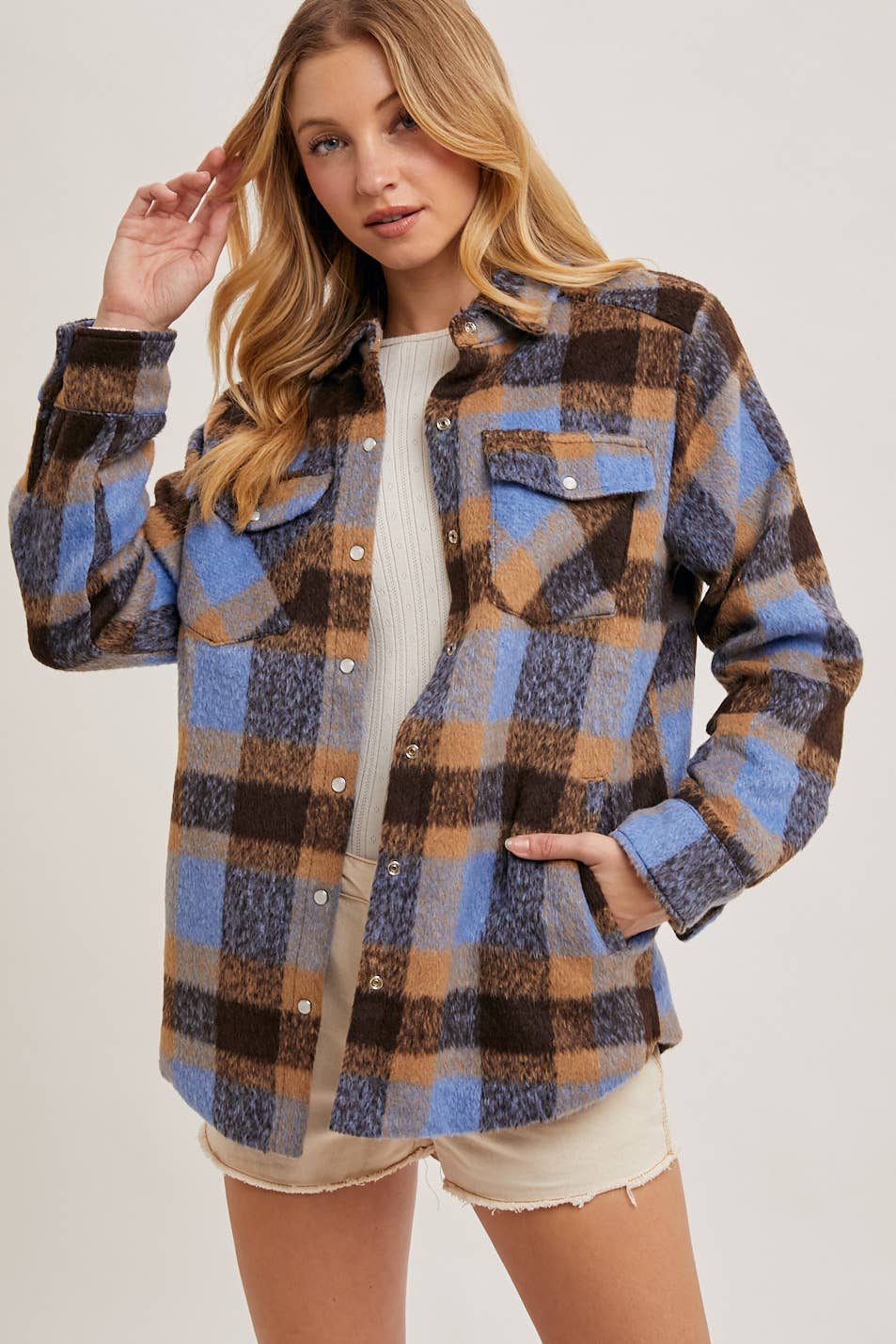 KERRY BUTTON DOWN PLAID SHACKET