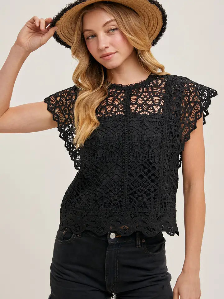 LACE BLACK BLOUSE