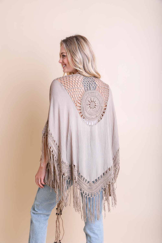 FESTIVAL CROCHET BACK KIMONO