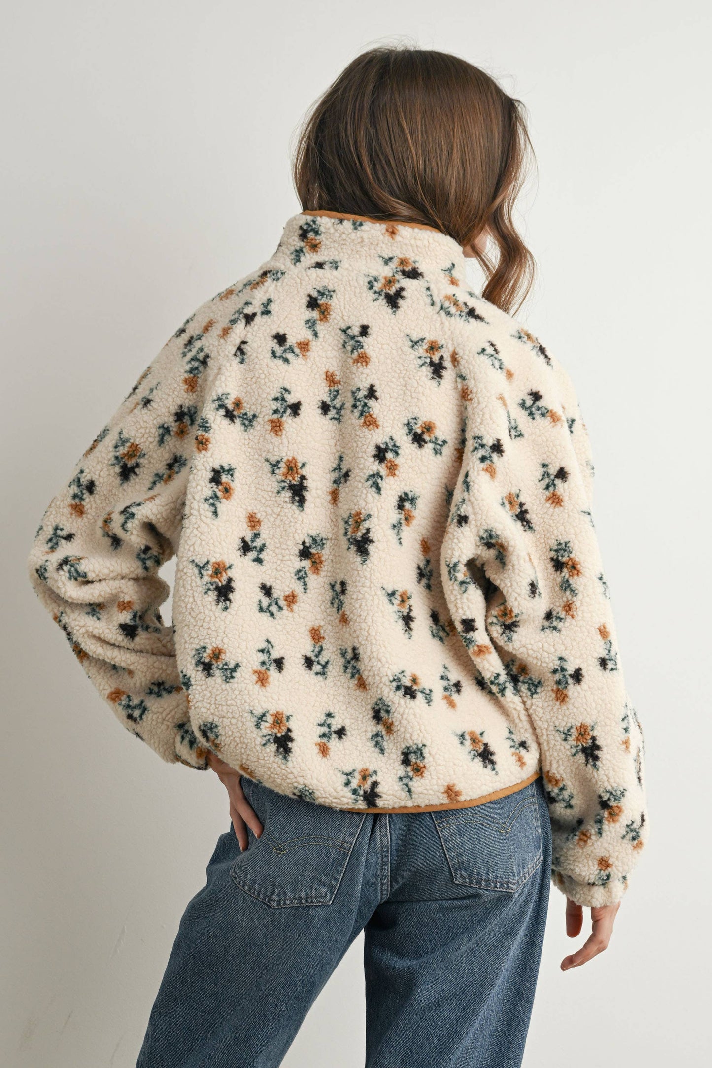 GABBY FLORAL FLEECE JACKET
