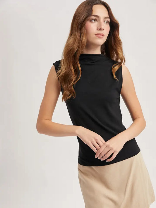 MOCK NECK KNIT TOP