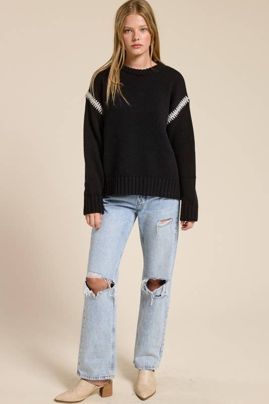 TOPANGA SEAM DETAIL SWEATER