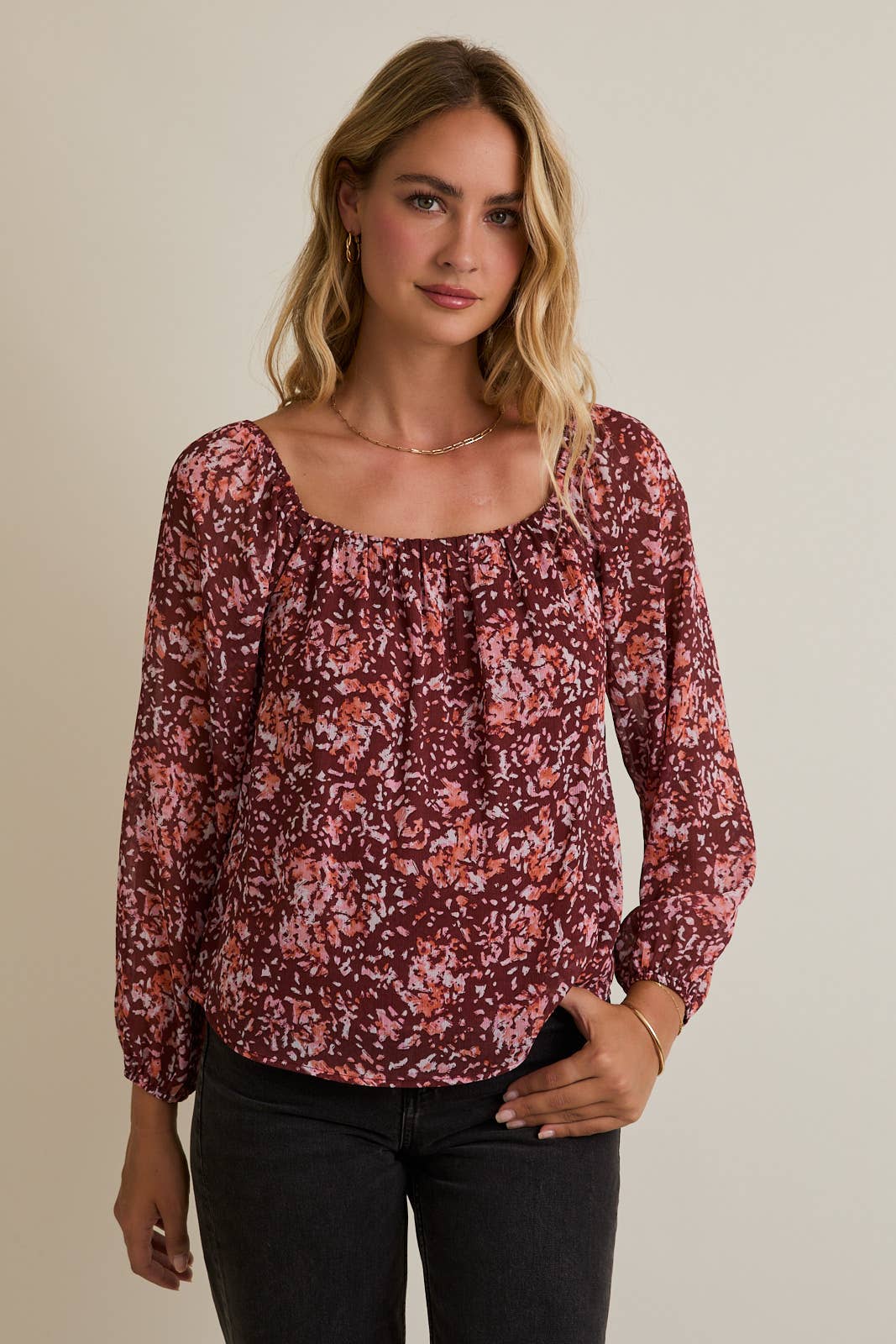 GIGI FLORAL SHIFT BLOUSE