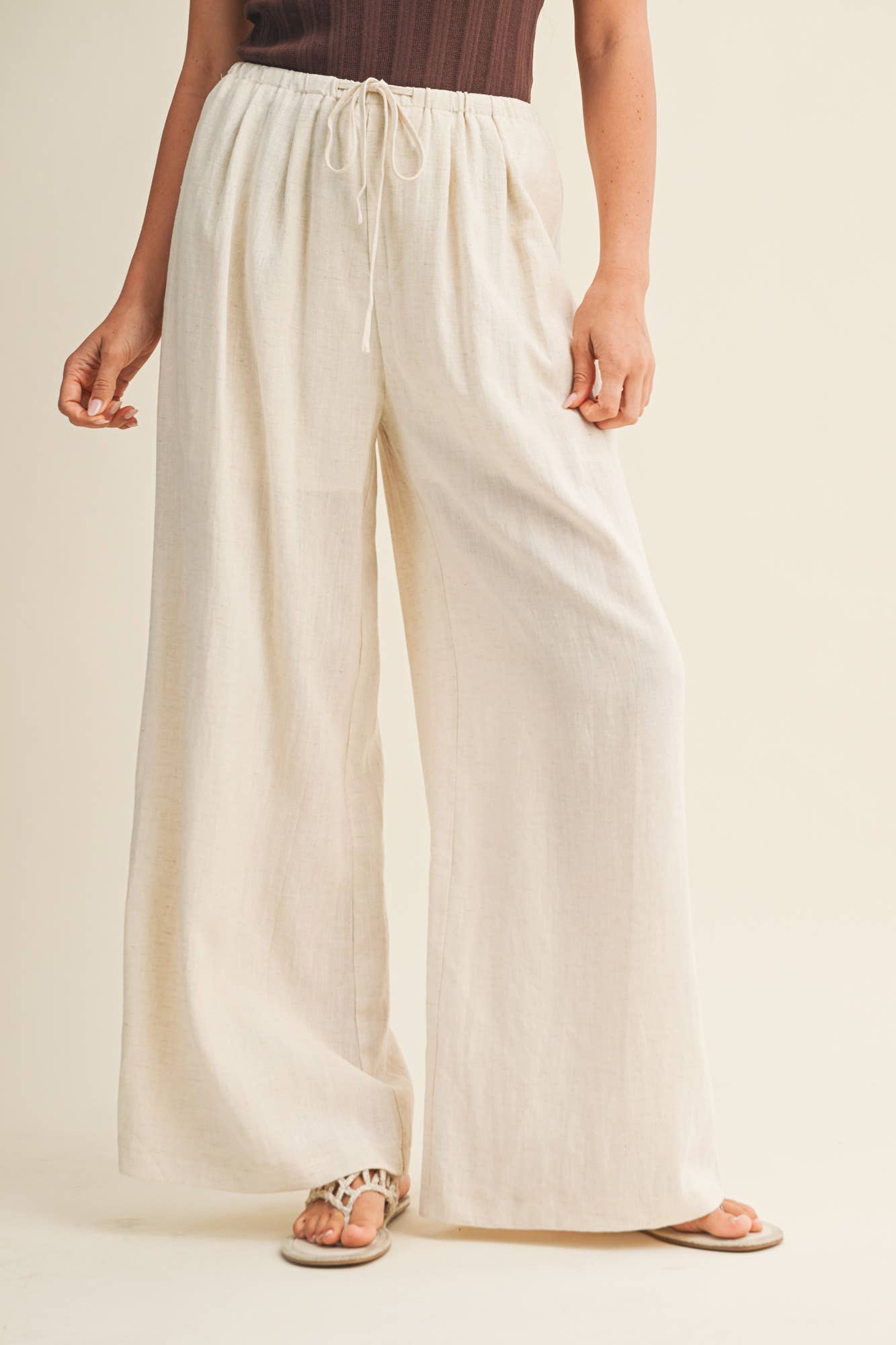 CREAM LINEN PANTS