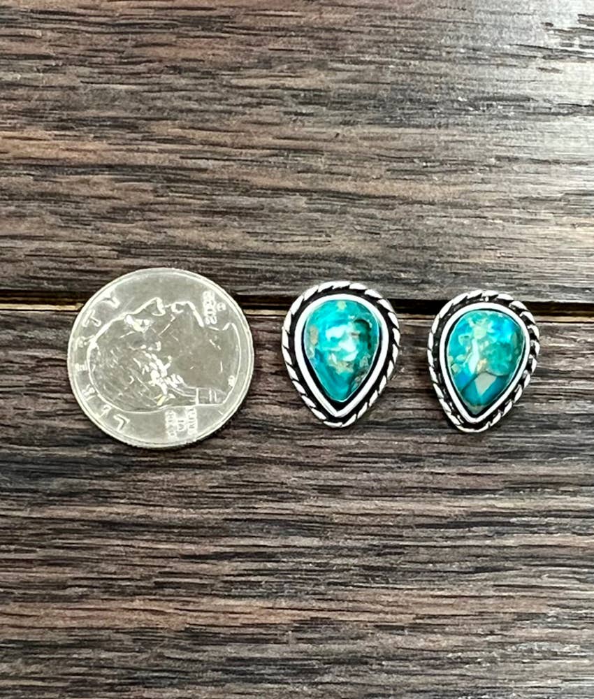 Drop Gemstone Stud Earrings