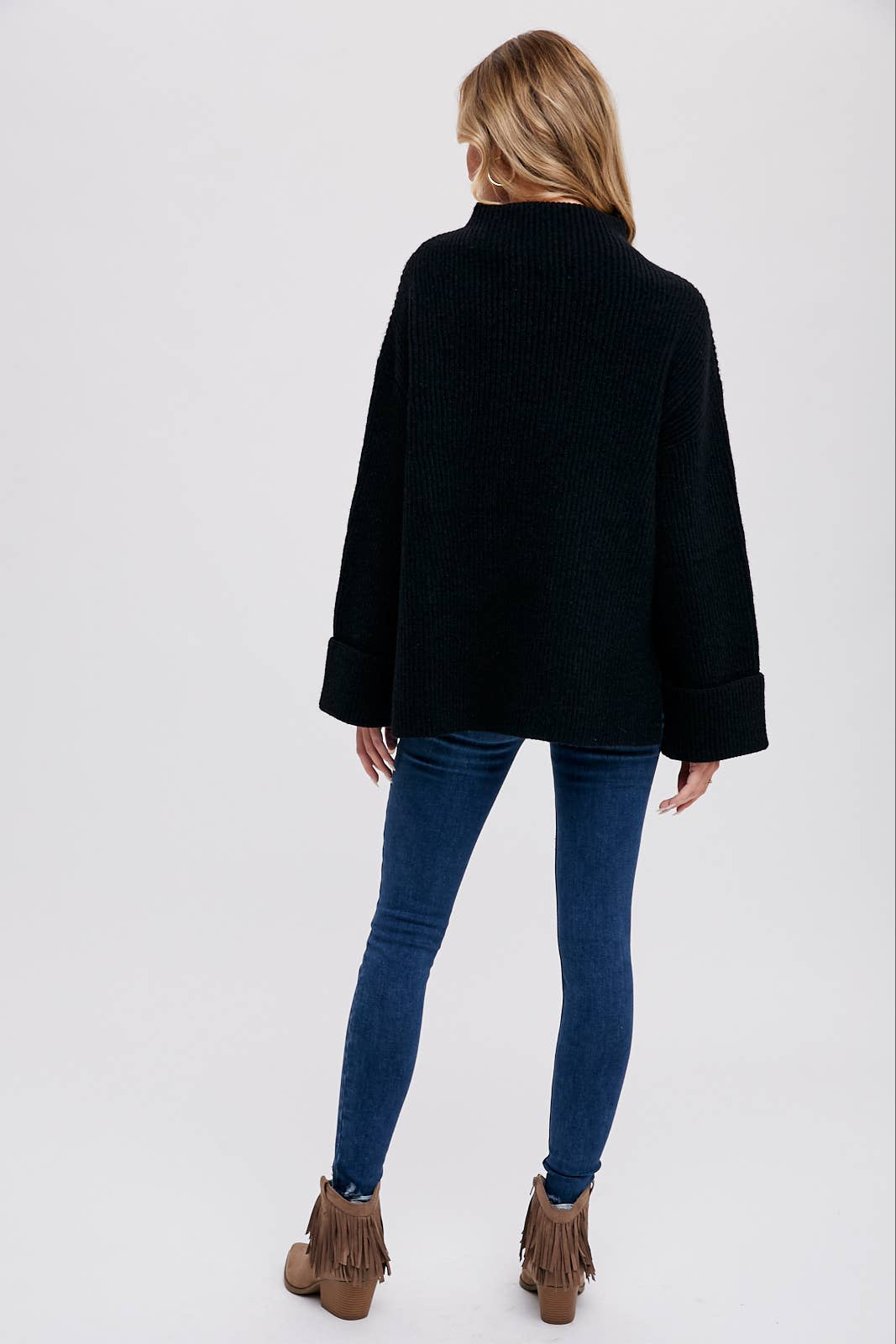 FUNNEL NECK OVERSIZED PULLOVER