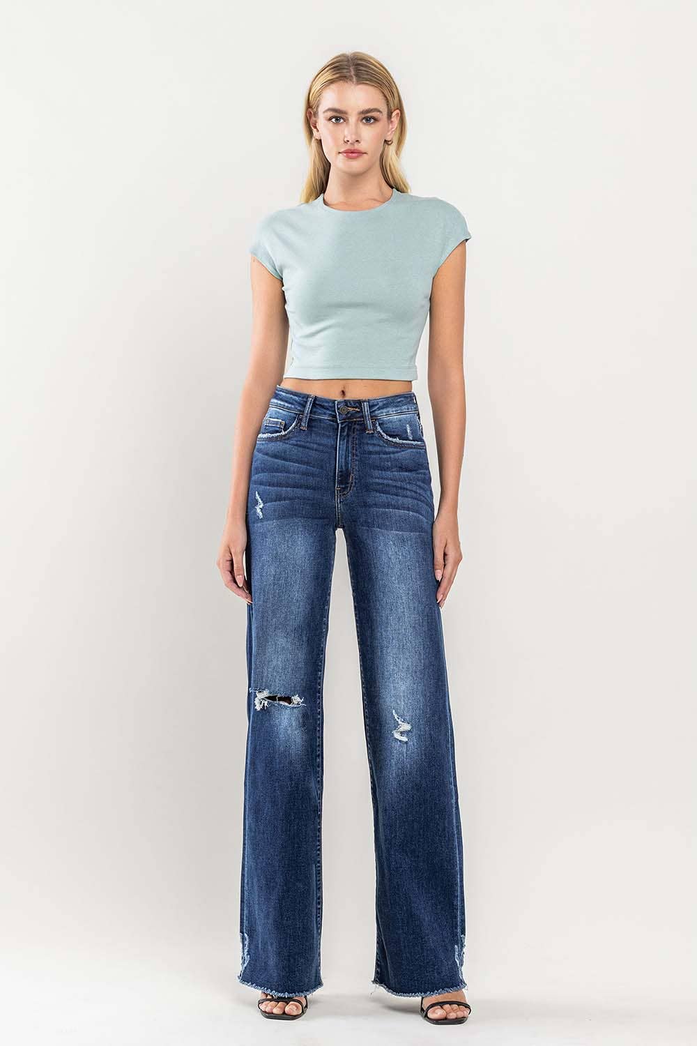 Distressed Wide Leg KanCan Jean