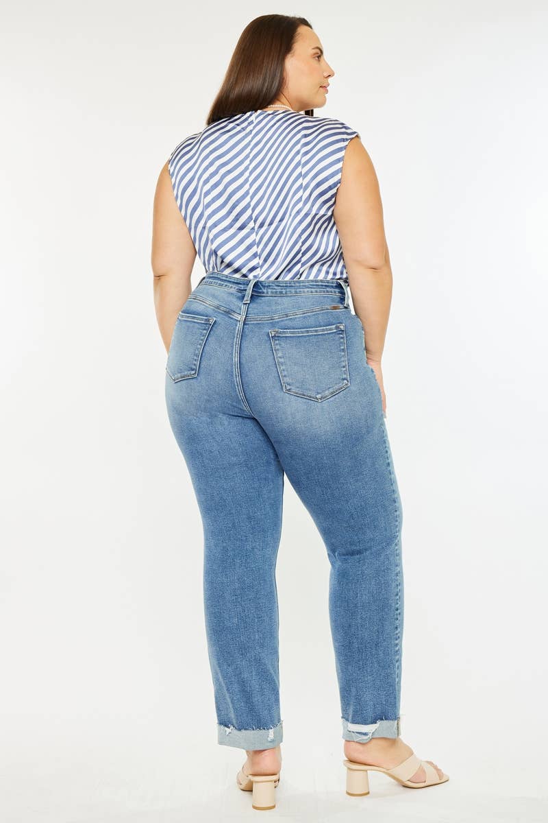 PRUE PLUS HR SLIM STRAIGHT JEANS