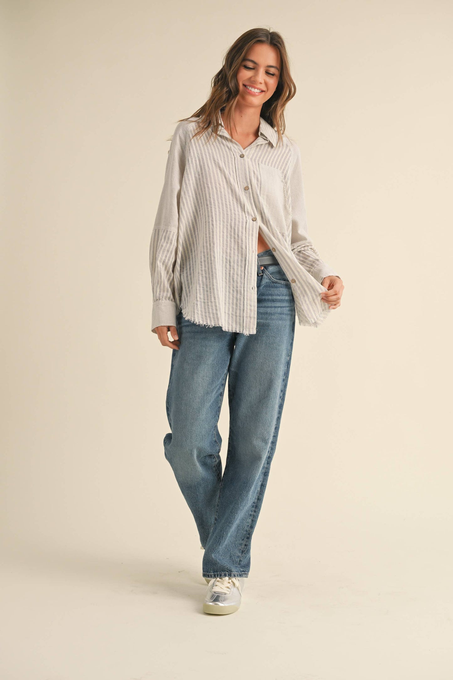 SARA STRIPE BUTTONDOWN SHIRT