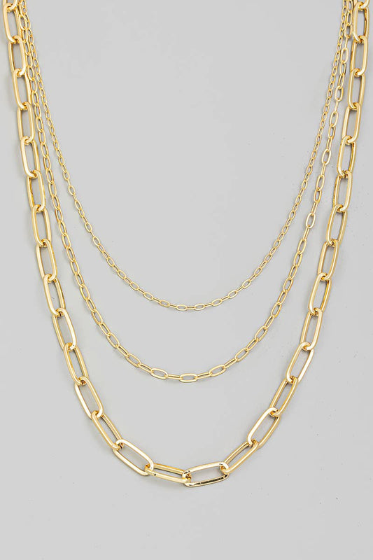 Triple Oval Chain Link Necklace