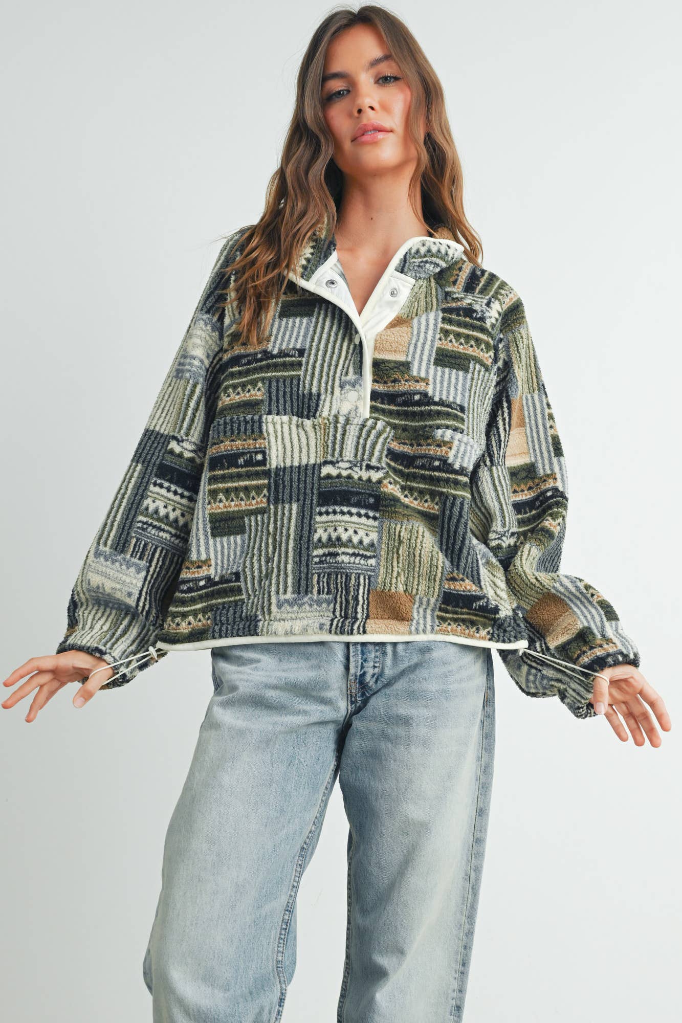 Patchwork Print Sweater
