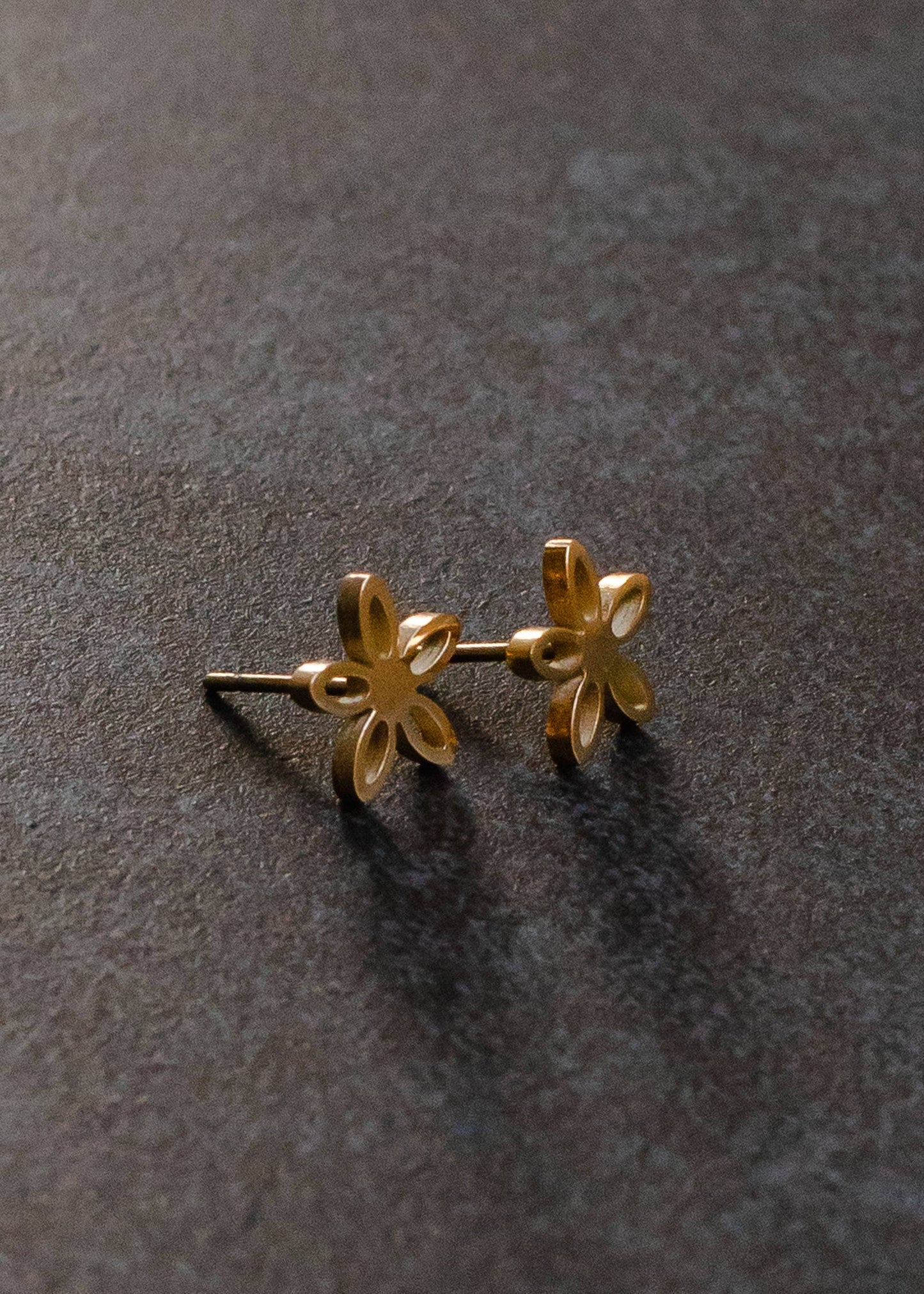 Gold Star Flower Stud Earrings