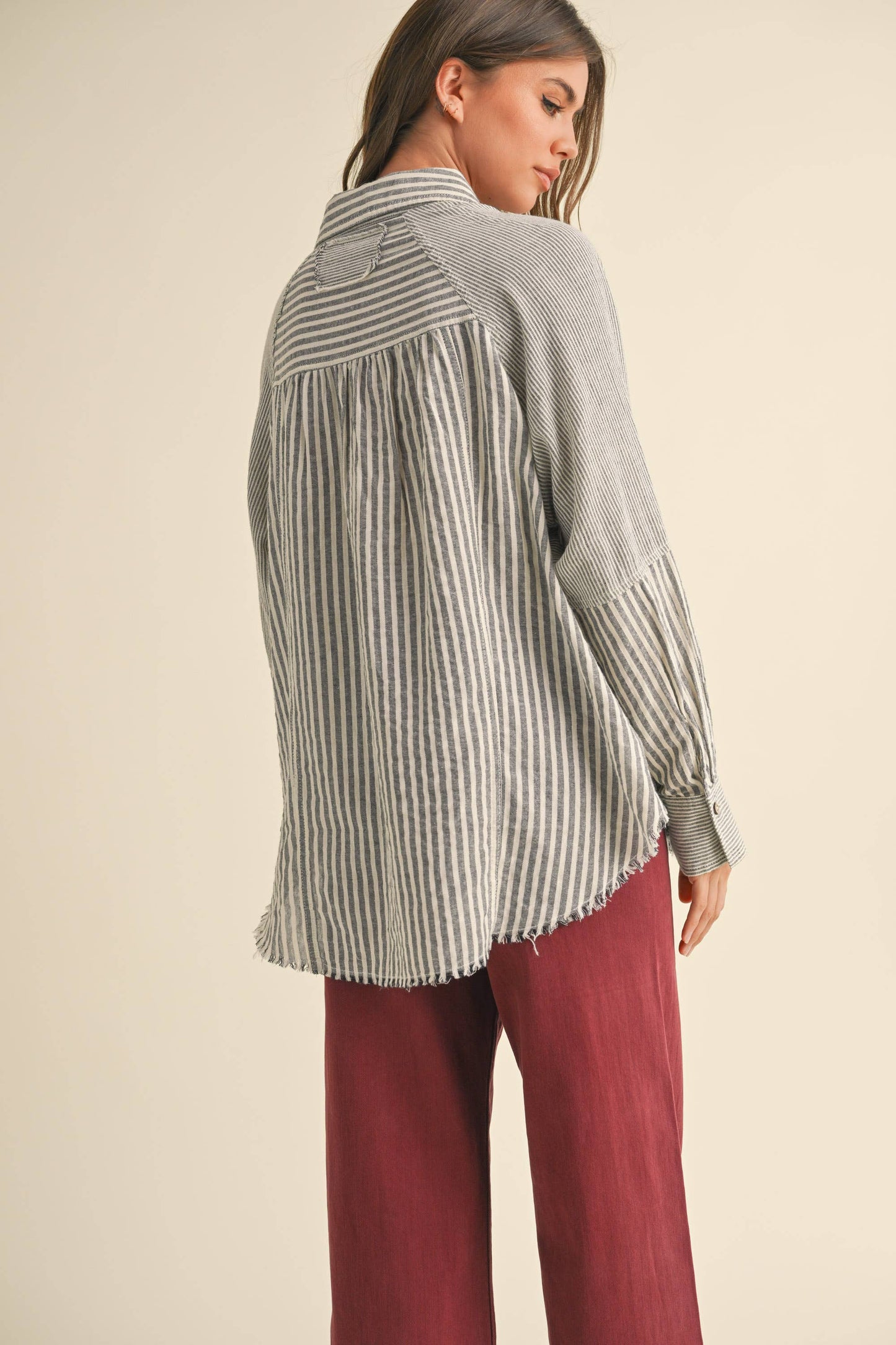 SARA STRIPE BUTTONDOWN SHIRT