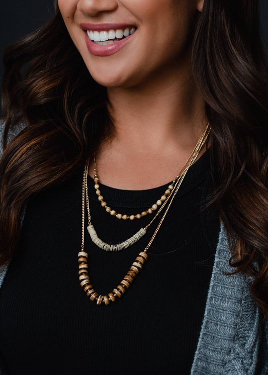 Gold & Brown Layered Necklace