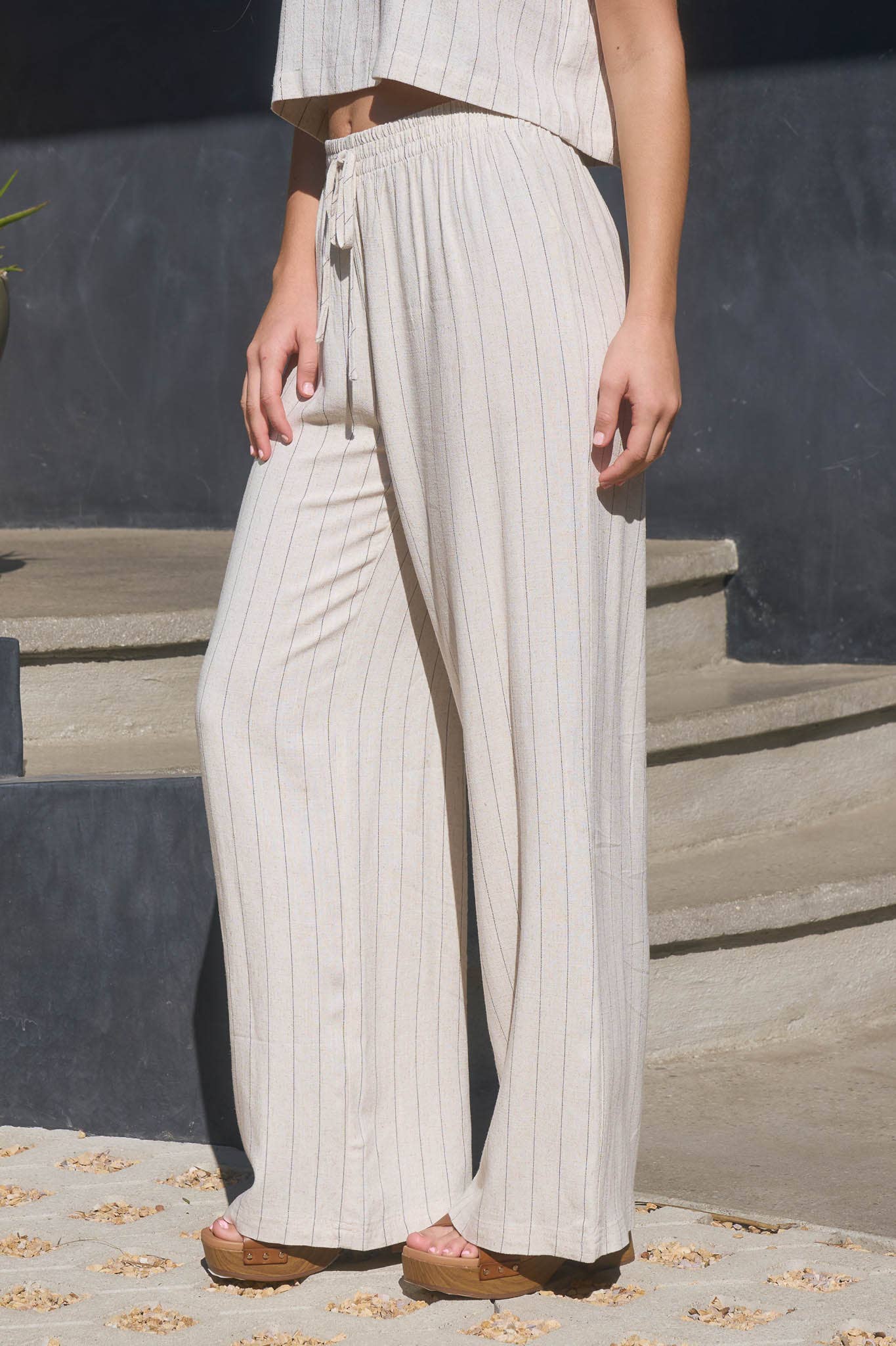 PINSTRIPE LINEN PANTS
