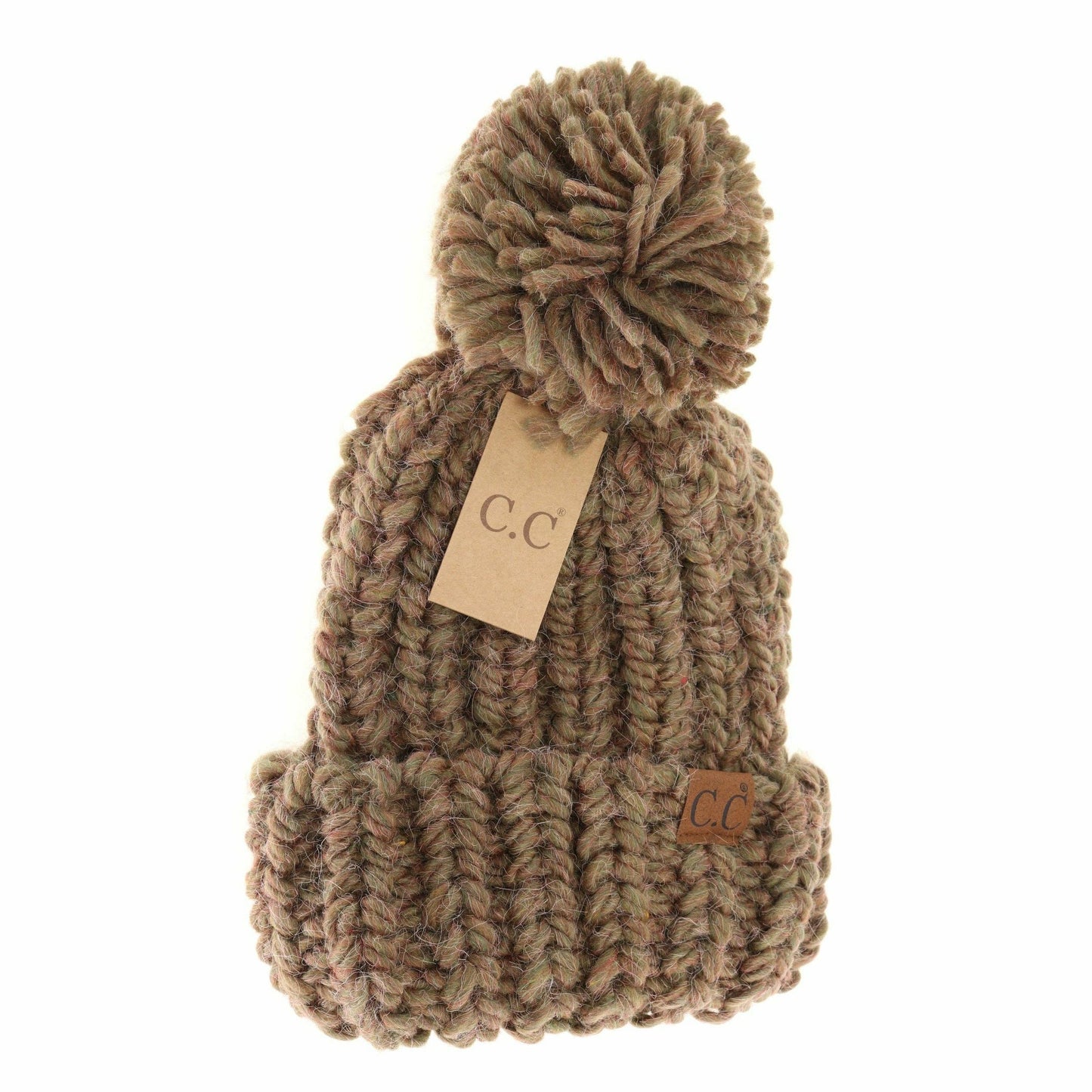 Chunky Knit Yarn Pom C.C Beanie