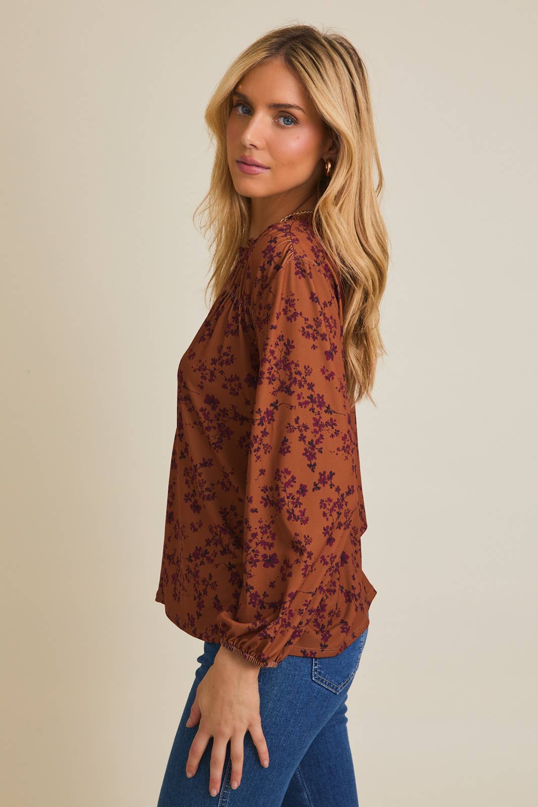 STEPH LONG SLEEVE DISTY BLOUSE
