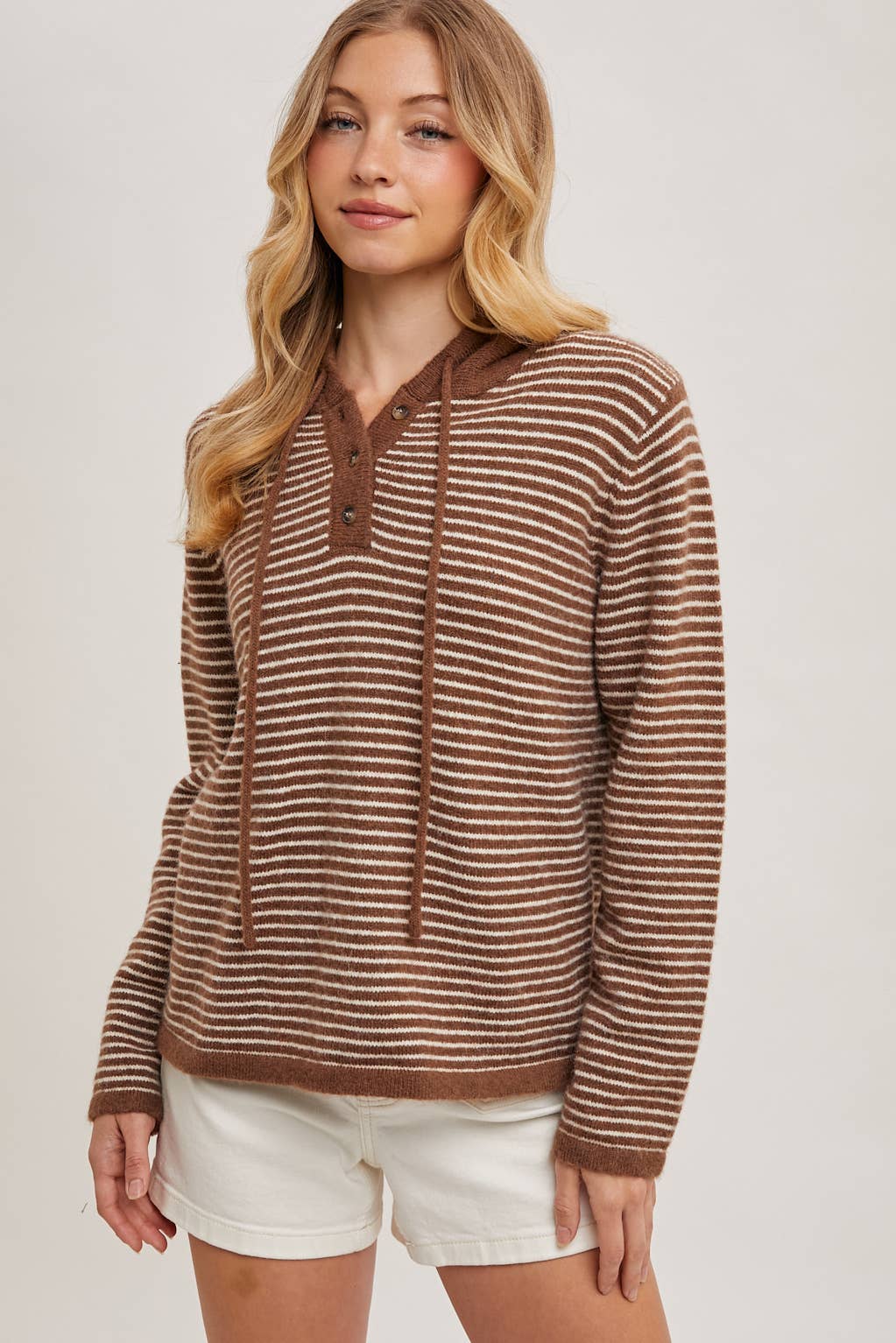 HENLEY BLACK AND WHITE STRIPED HOODIE