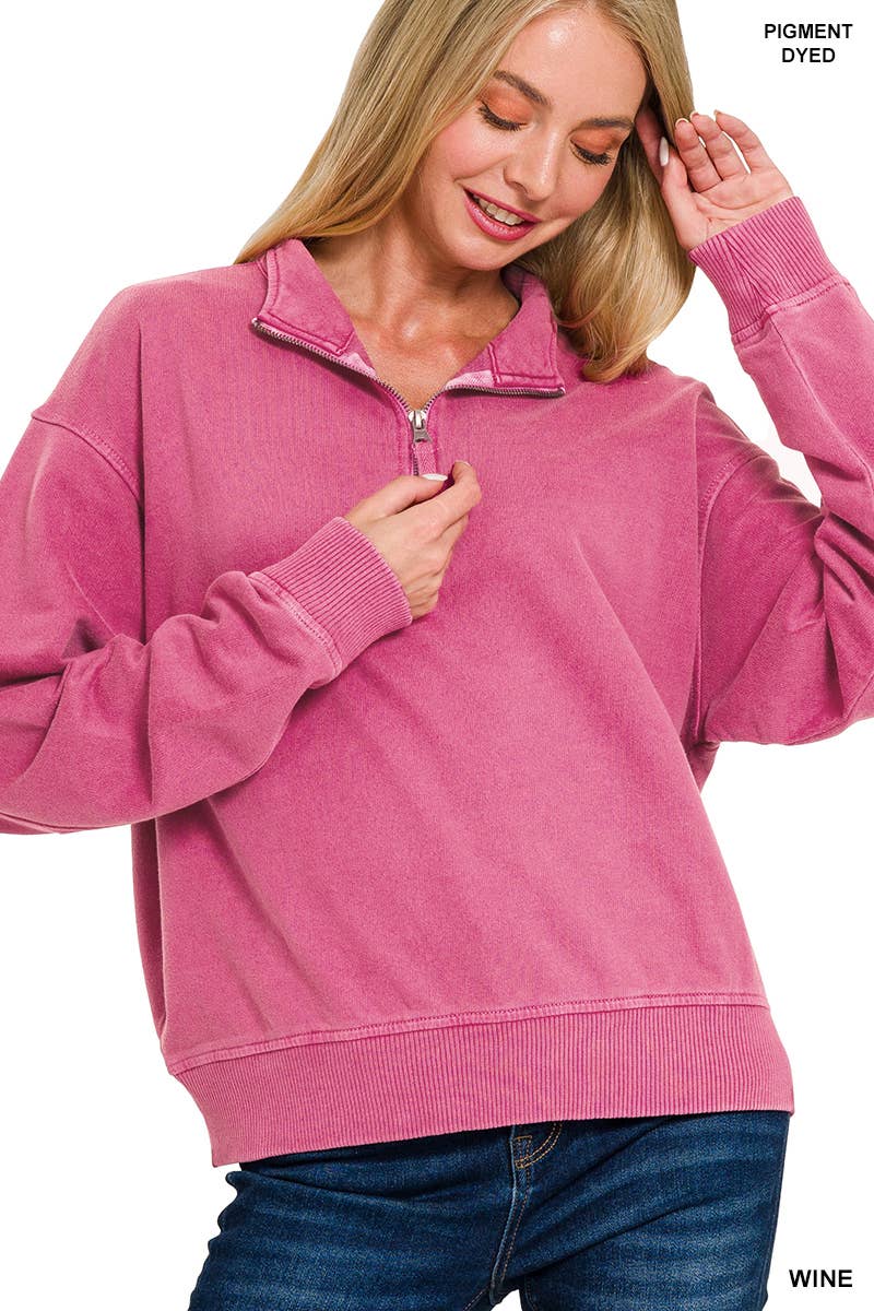 WASHED  TERRY PULLOVER