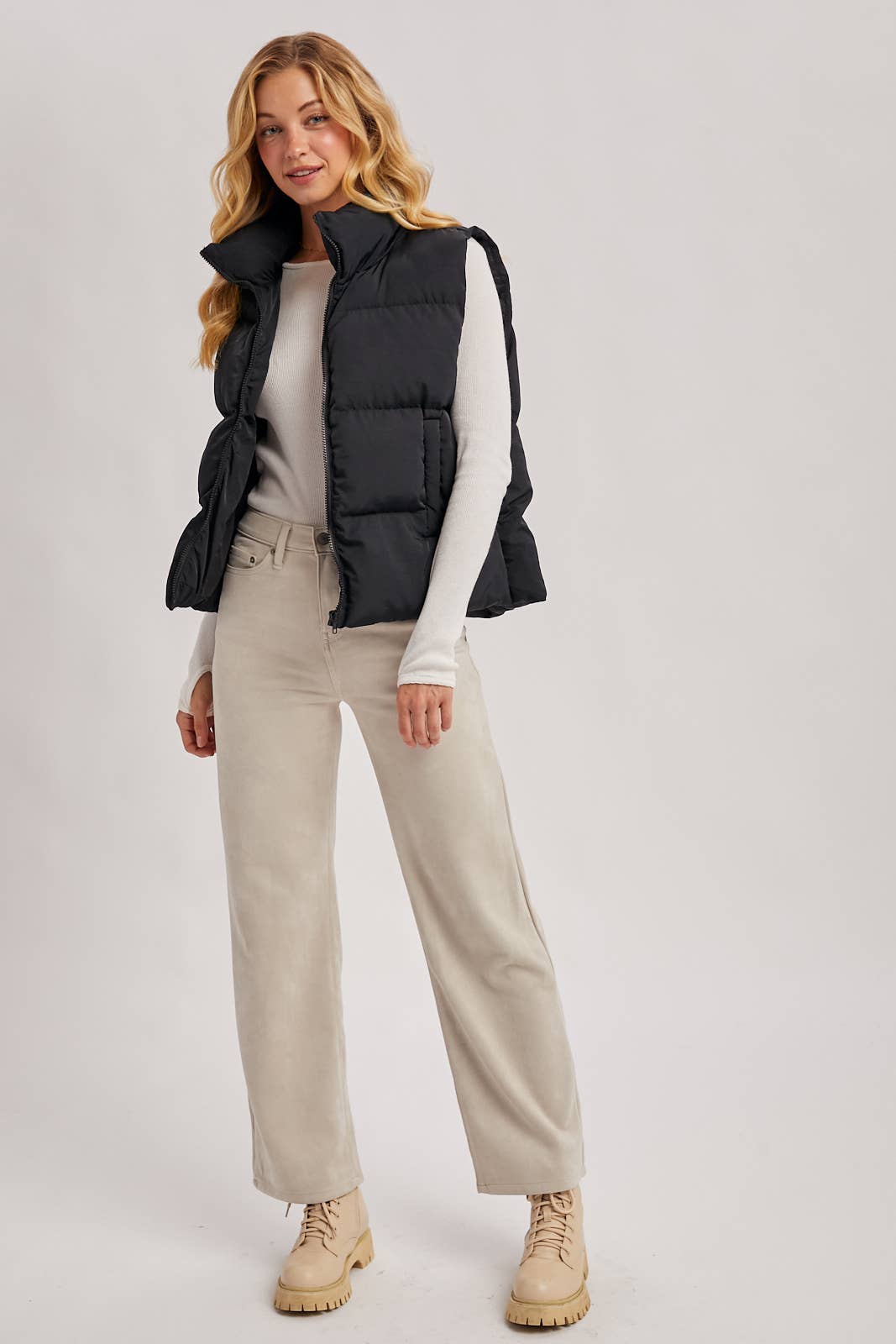 ZIPPER FRONT PUFFER VEST