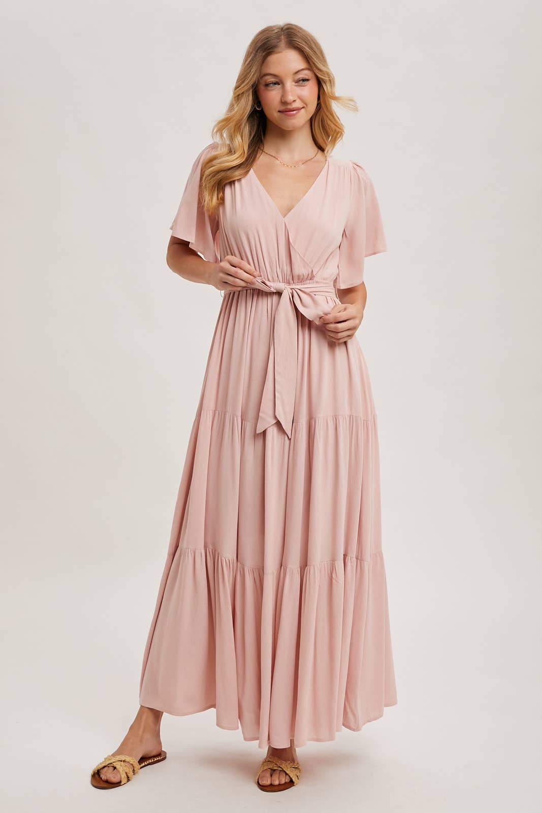 ROSE TIERED WRAP DRESS